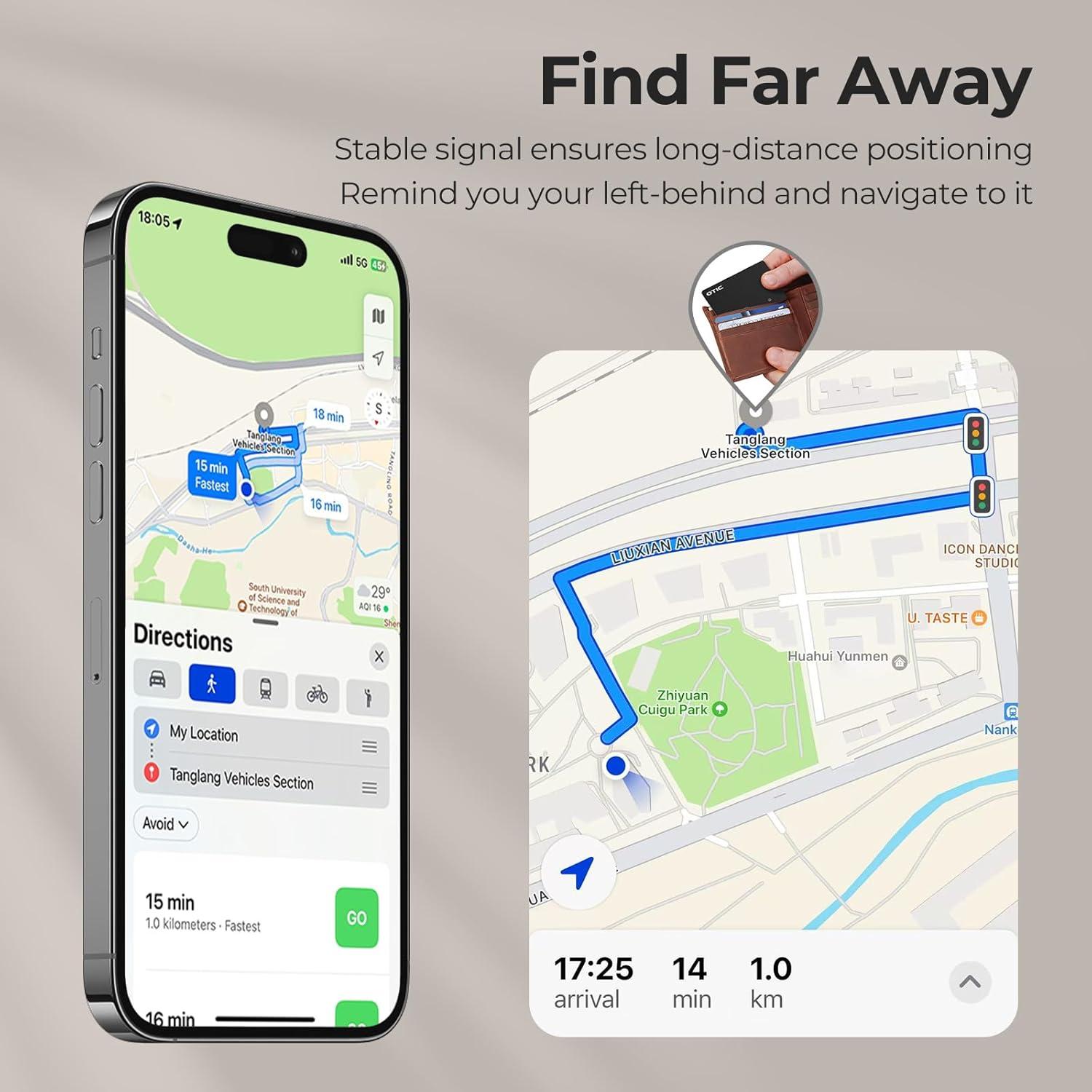 Rastreador Ultra Fino OTIC 1.7MM Recargable IP67 para iOS