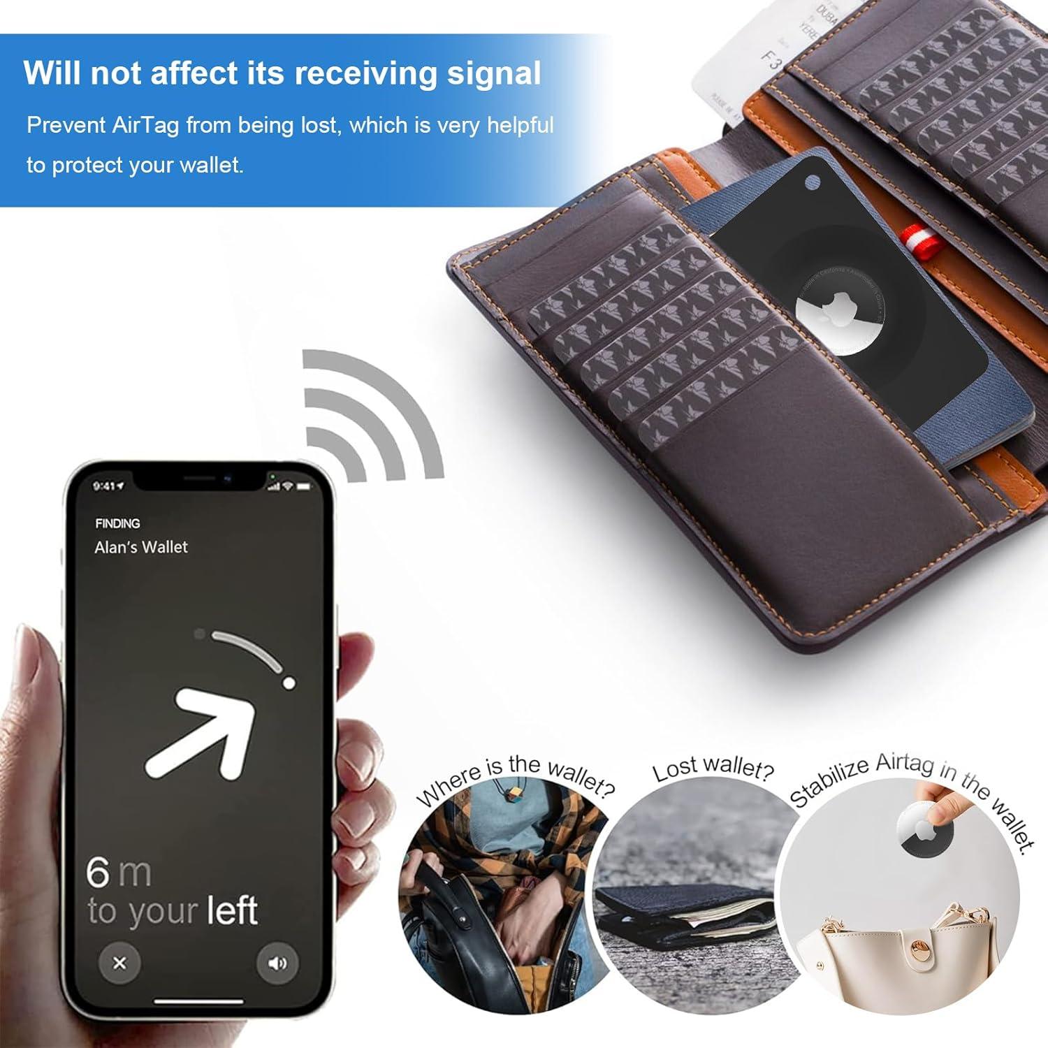 Soporte de Cartera para AirTag Heliqxwl Negro - 2 Pcs