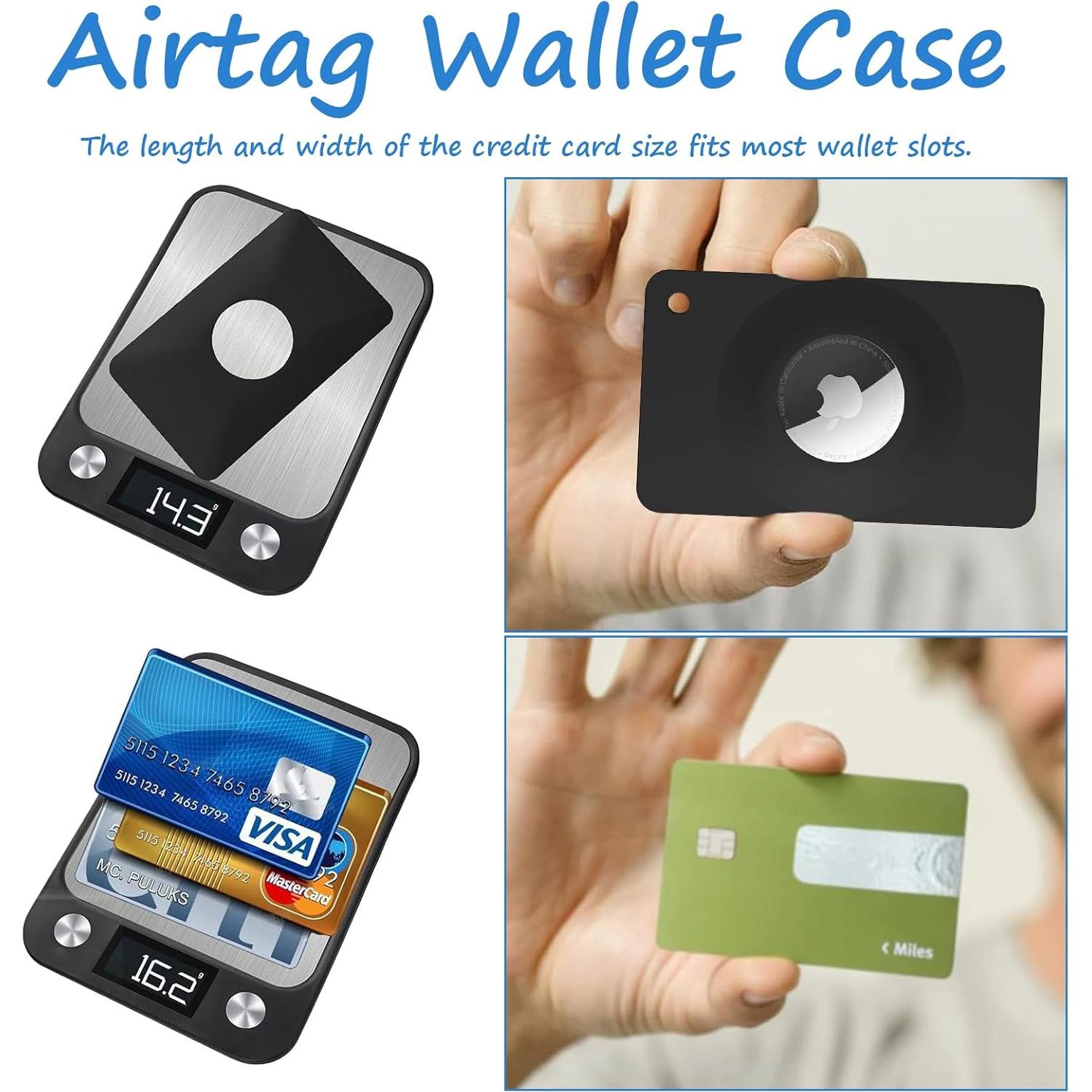 Soporte de Cartera para AirTag Heliqxwl Negro - 2 Pcs