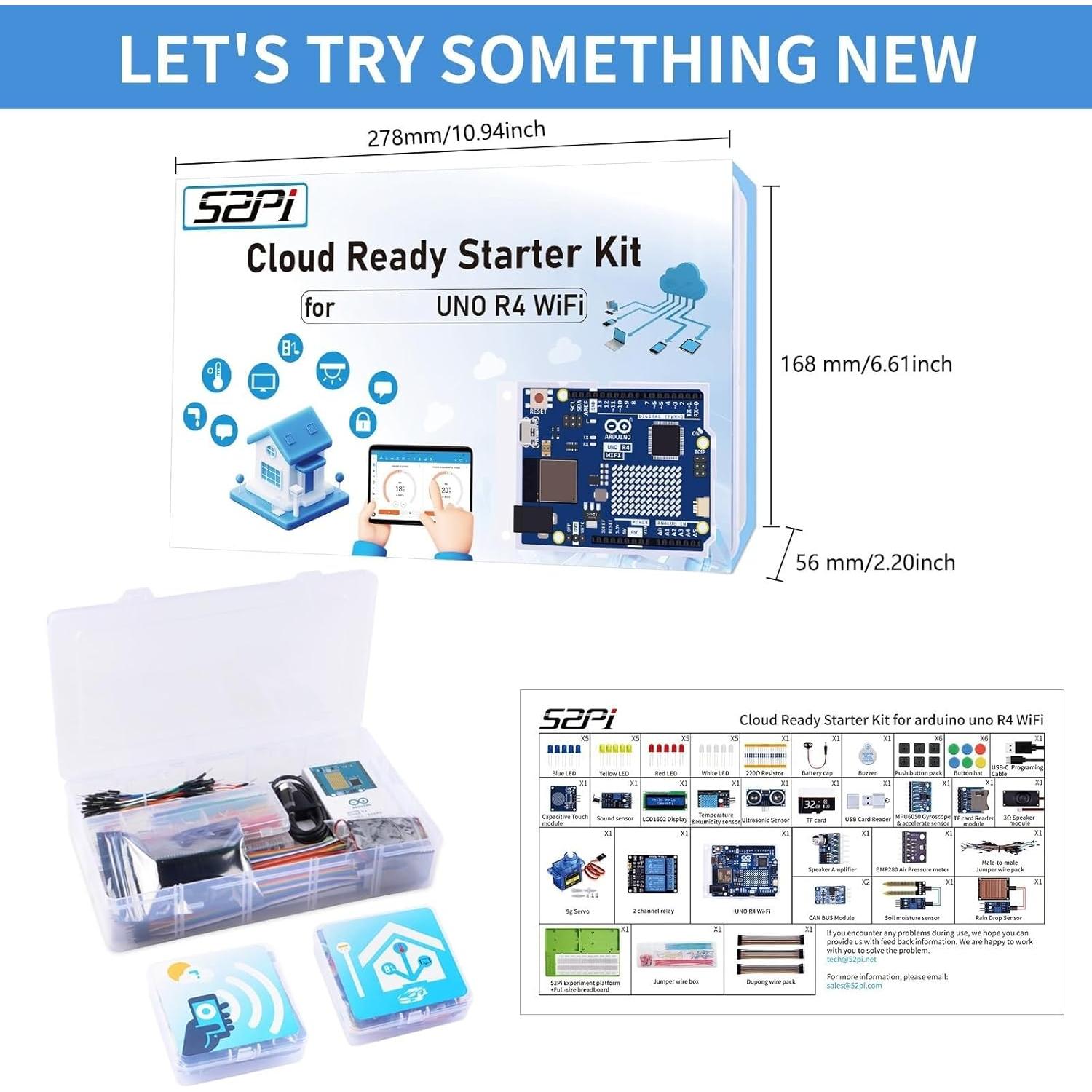 Kit de Inicio GeeekPi UNO R4 WiFi Bluetooth IoT 0.94kg