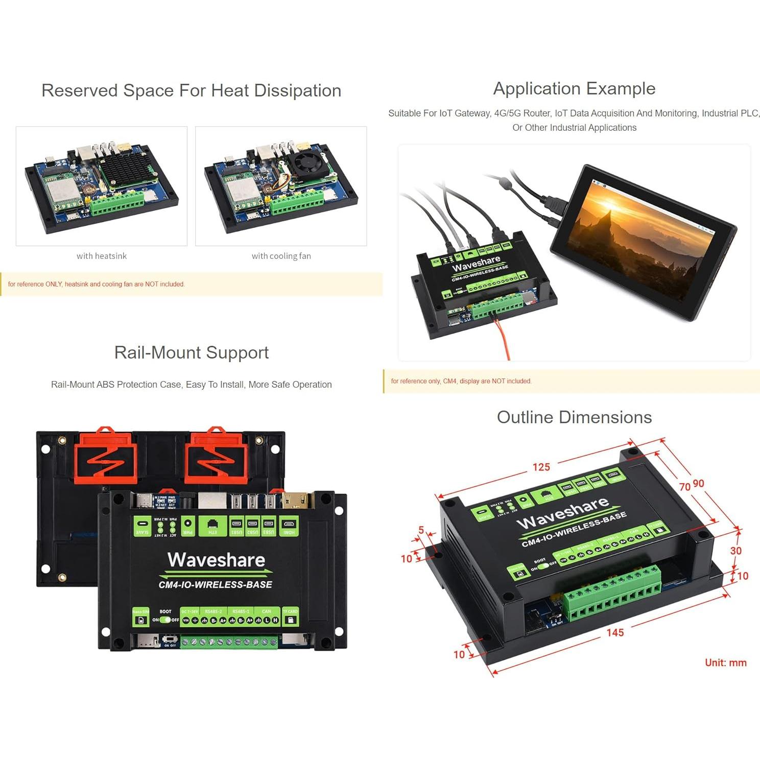 Módulo de Expansión Inalámbrico Waveshare CM4-IO para IoT