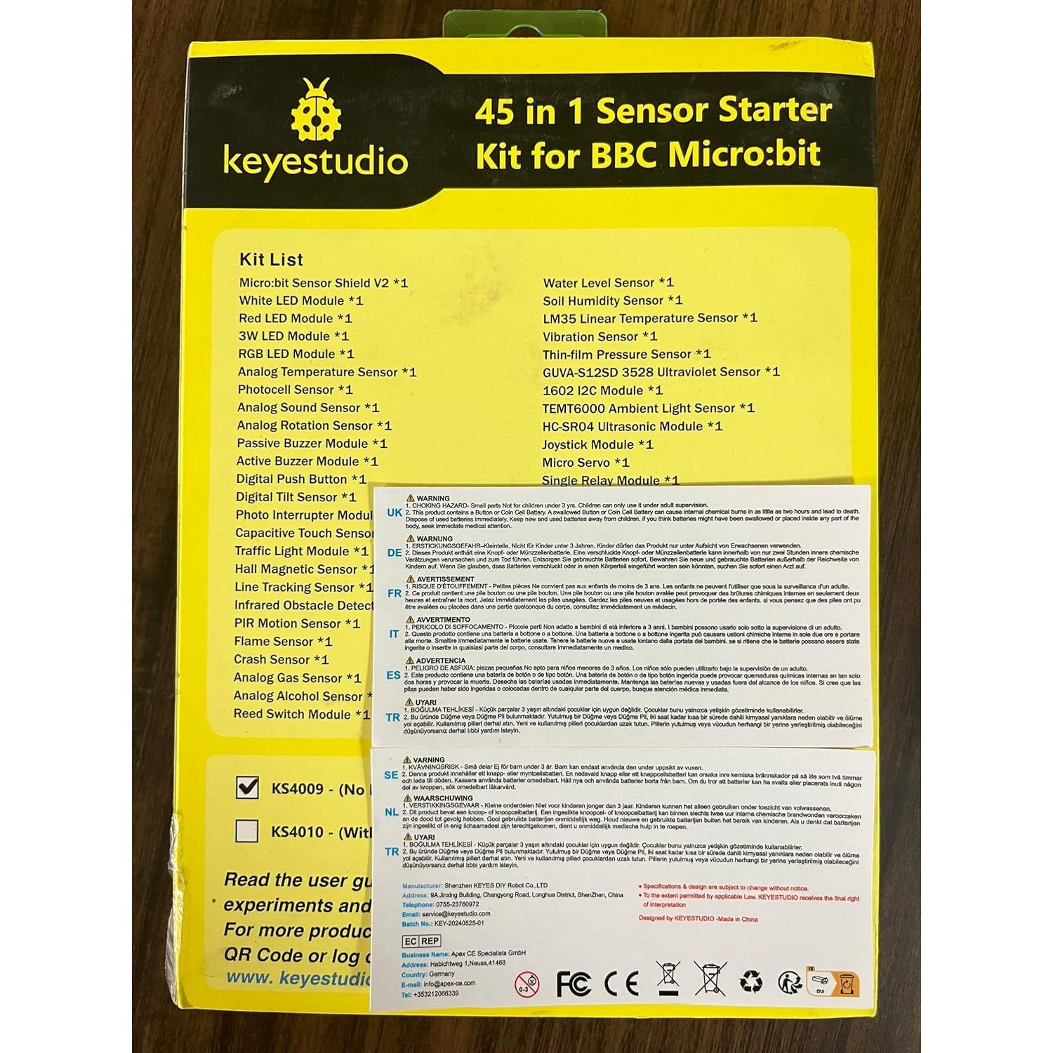 Kit de Inicio 45 Sensores Keyestudio Micro:bit V2.2