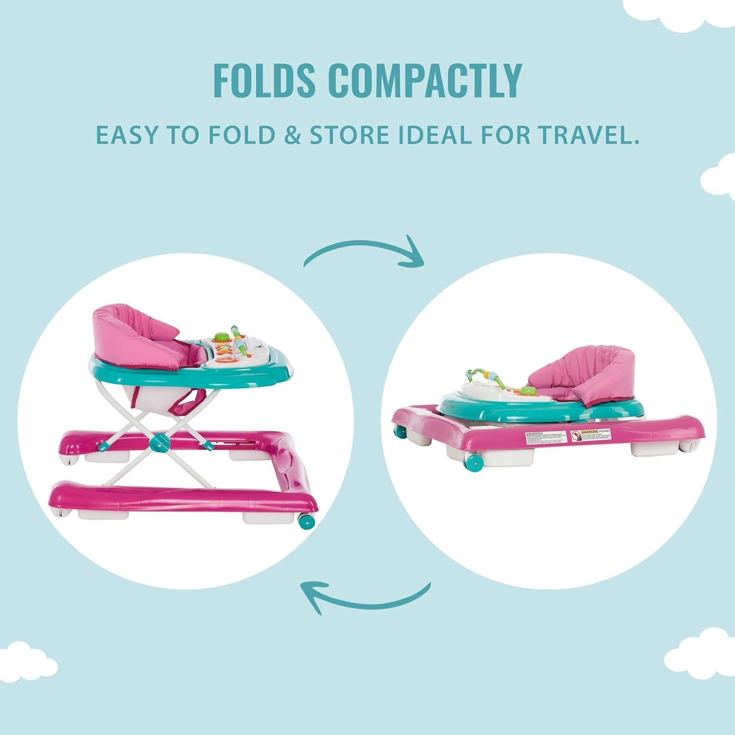 Andador 2-en-1 Dream On Me Ava Teal Pink Ajustable