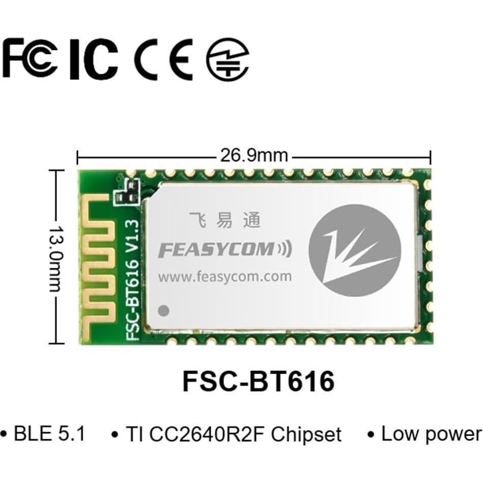 Módulo Bluetooth 5.1 TI CC2640R2F FSC-BT616 para IoT