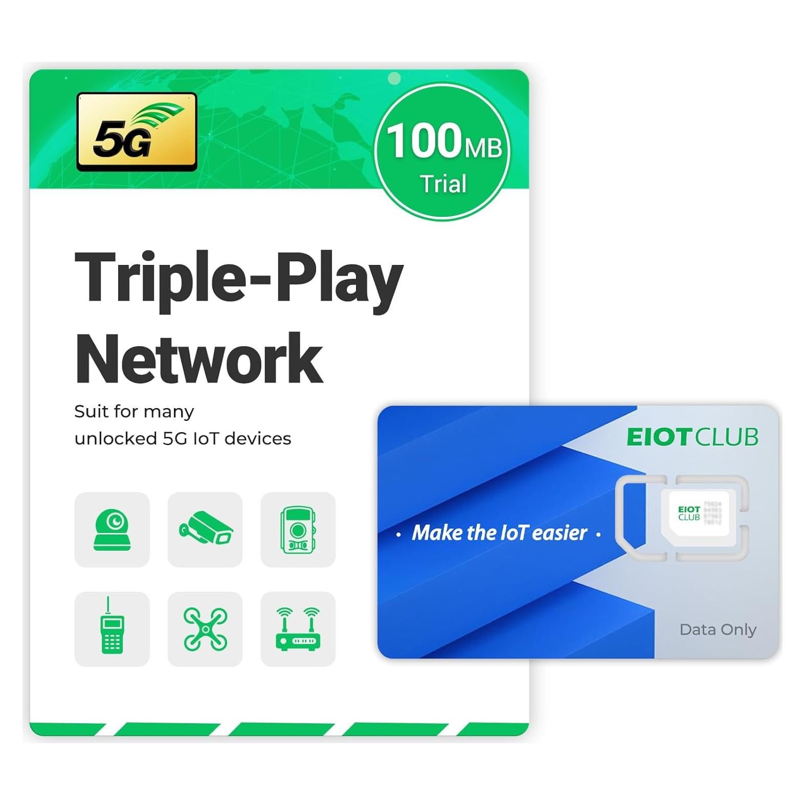 Tarjeta SIM de Datos EIOTCLUB Triple Play Pro 5G 4G LTE