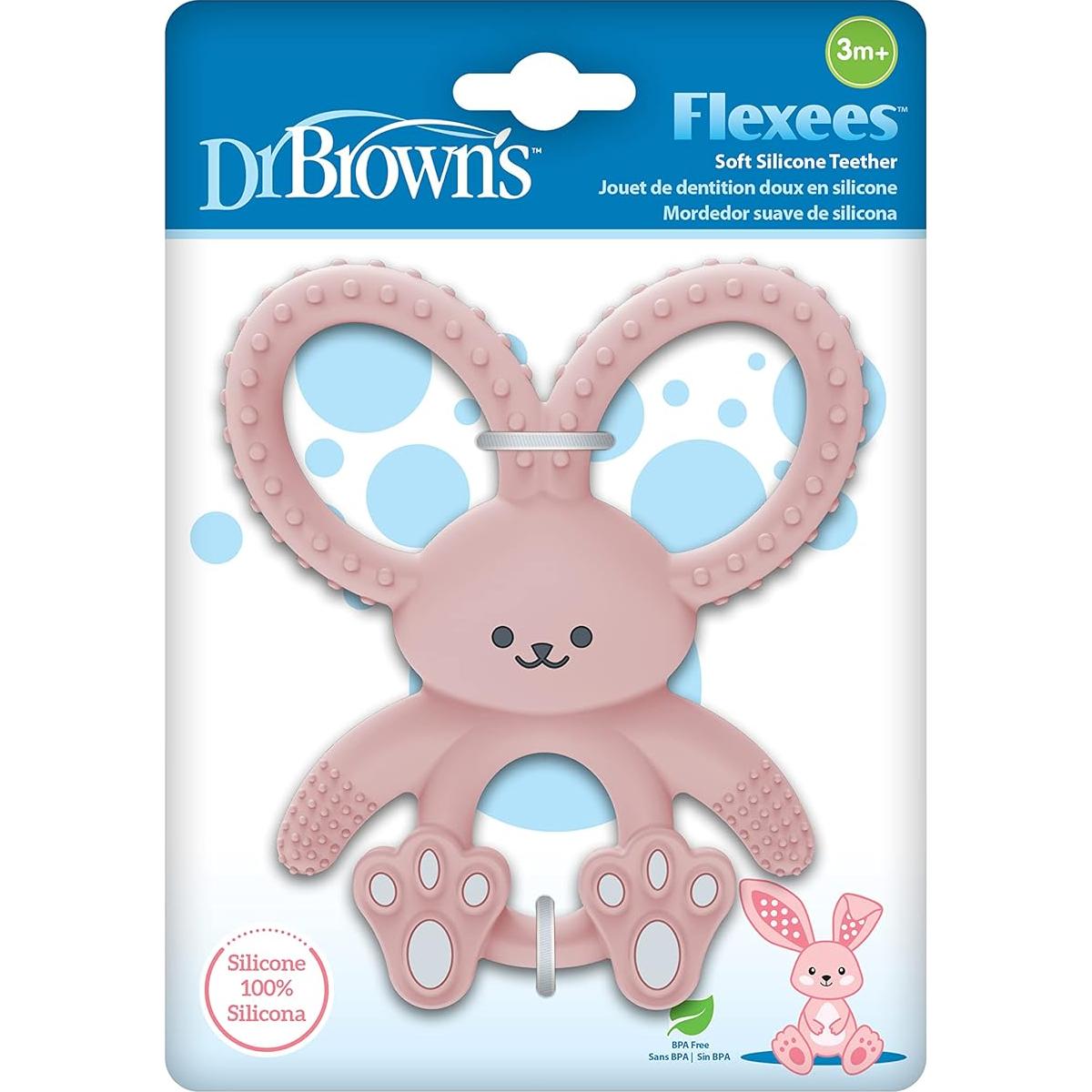 Mordedor Suave Dr. Brown's Flexees Conejito Rosa 100% Silicona 3m+