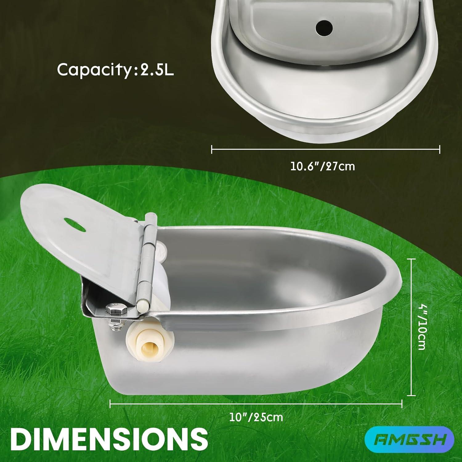 Dispensador Automático de Agua AMGSH 29x26.7cm para Ganado