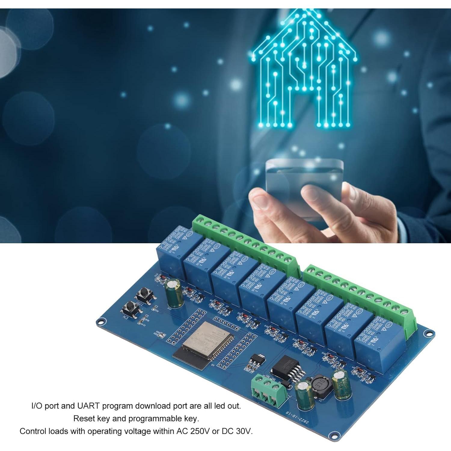 Módulo Relé Inteligente 8 Canales ESP32 WALFRONT 250V AC
