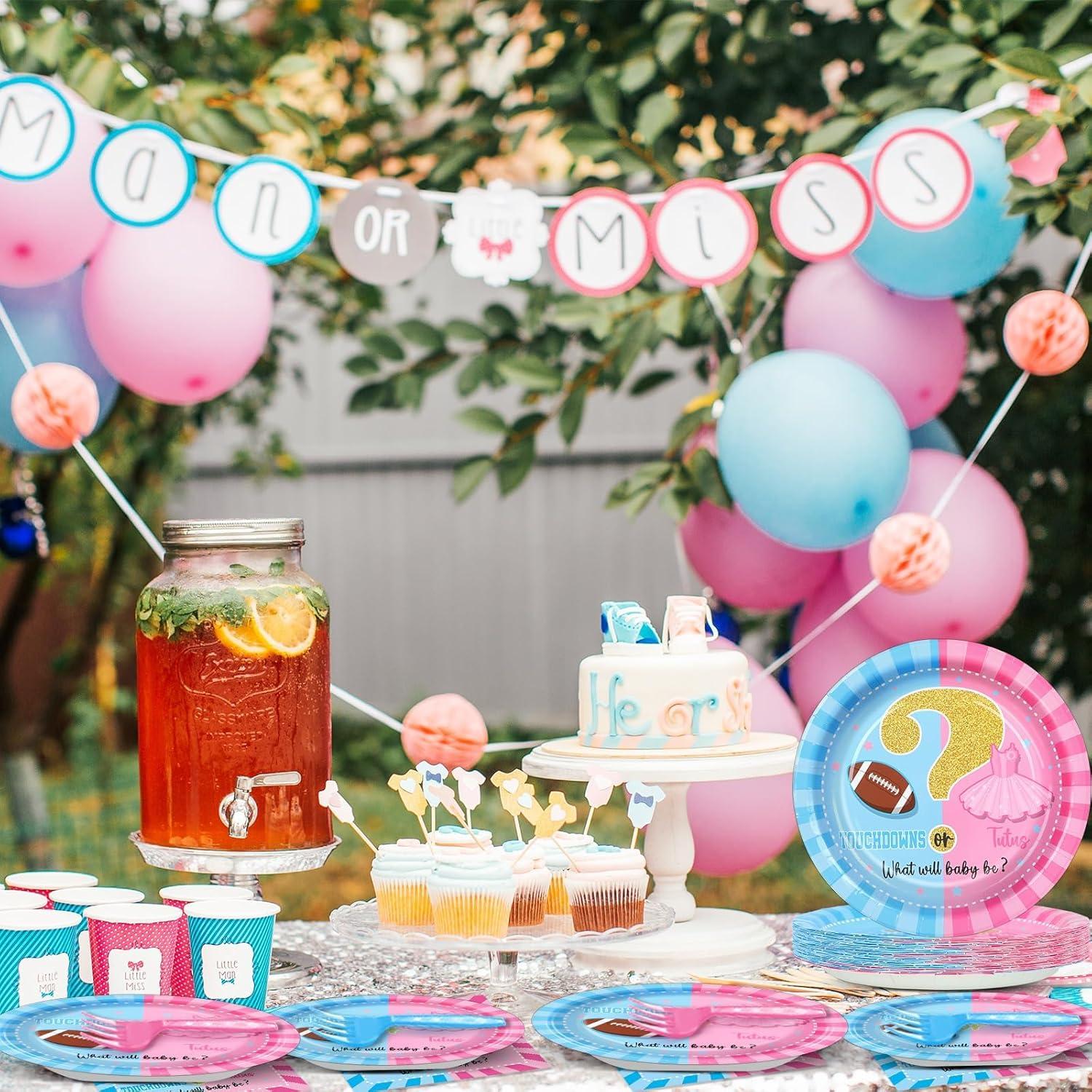 Suministros Fiesta Revelación de Género OBUSATT 96 Piezas