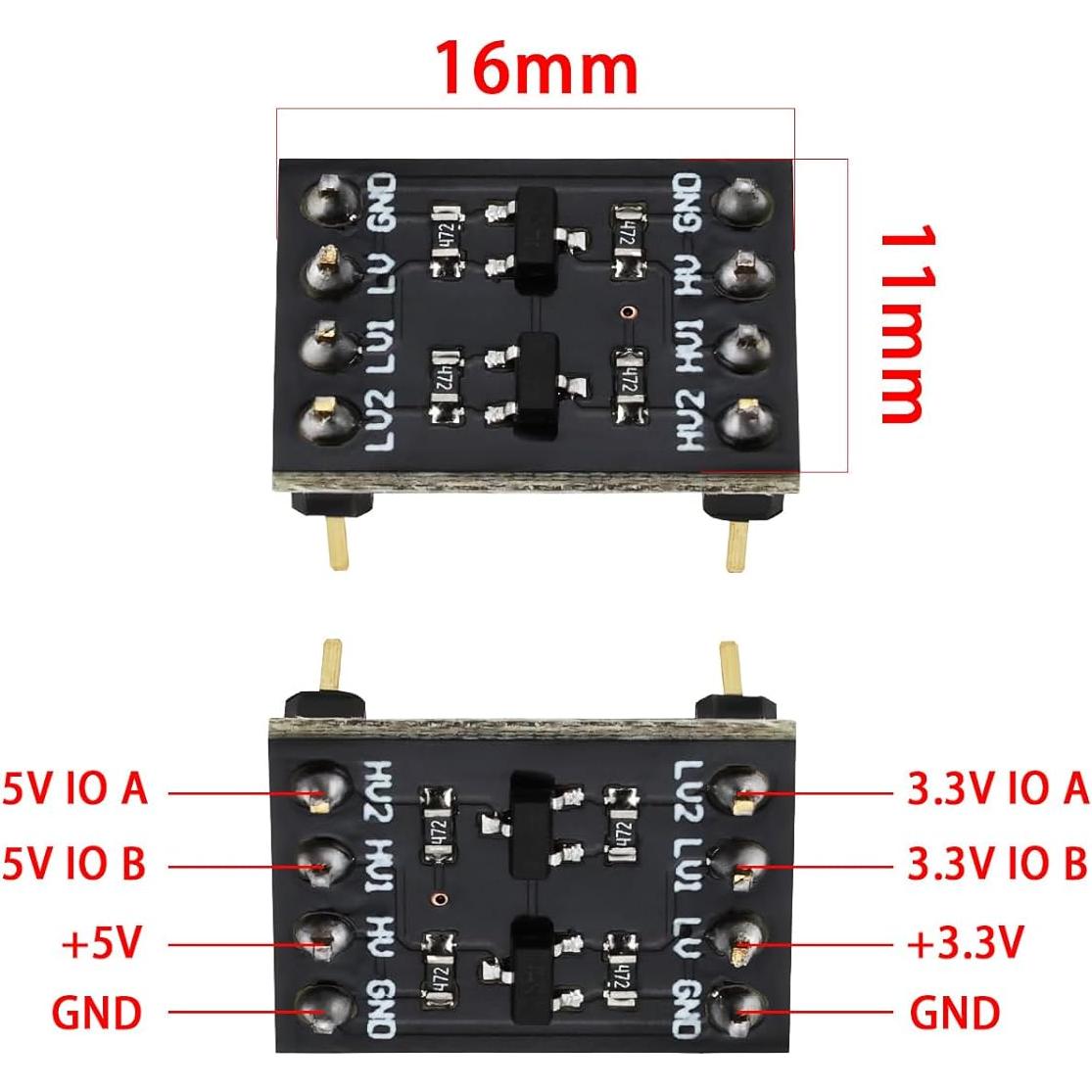Convertidor de Nivel Lógico Bi-Direccional SING F LTD 4Pcs 3.3V-5V