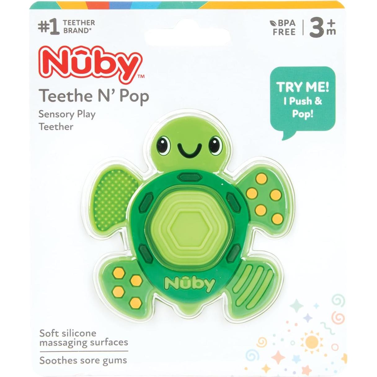 Juguete de Dentición Nuby Tortuga Teethe N' Pop 3+ Meses