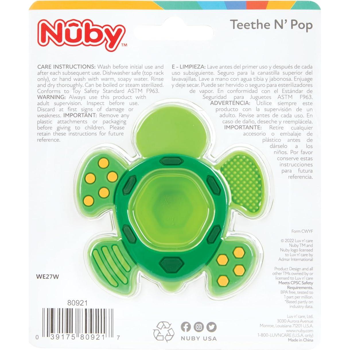 Juguete de Dentición Nuby Tortuga Teethe N' Pop 3+ Meses