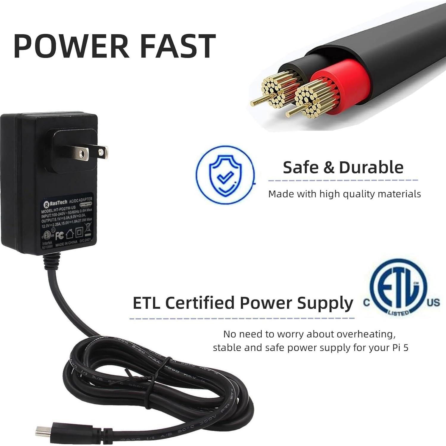 Raspberry Pi 5 Kit 8GB RAM con Fuente 27W y Disipadores