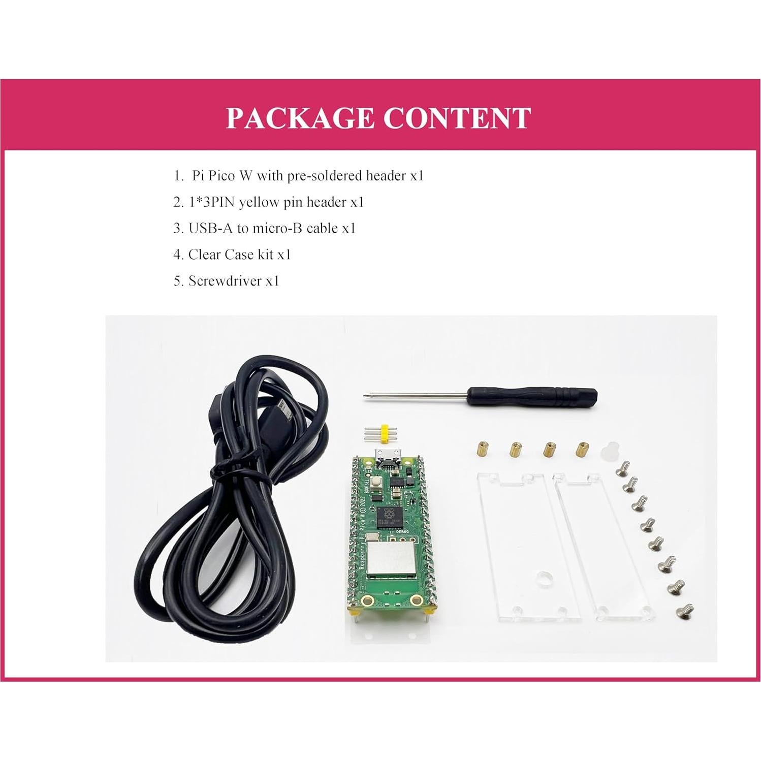 Header Pre-soldado Raspberry Pi Pico W 2.4GHz WiFi Waveshare