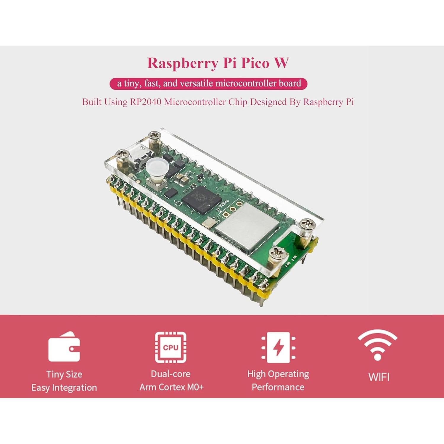 Header Pre-soldado Raspberry Pi Pico W 2.4GHz WiFi Waveshare