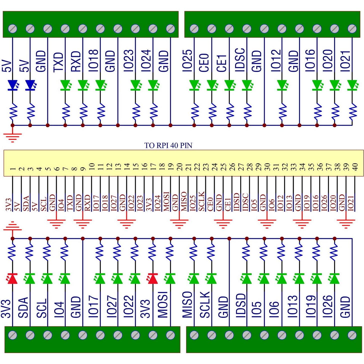 Módulo de Placa de Desglose LED GPIO para Raspberry Pi