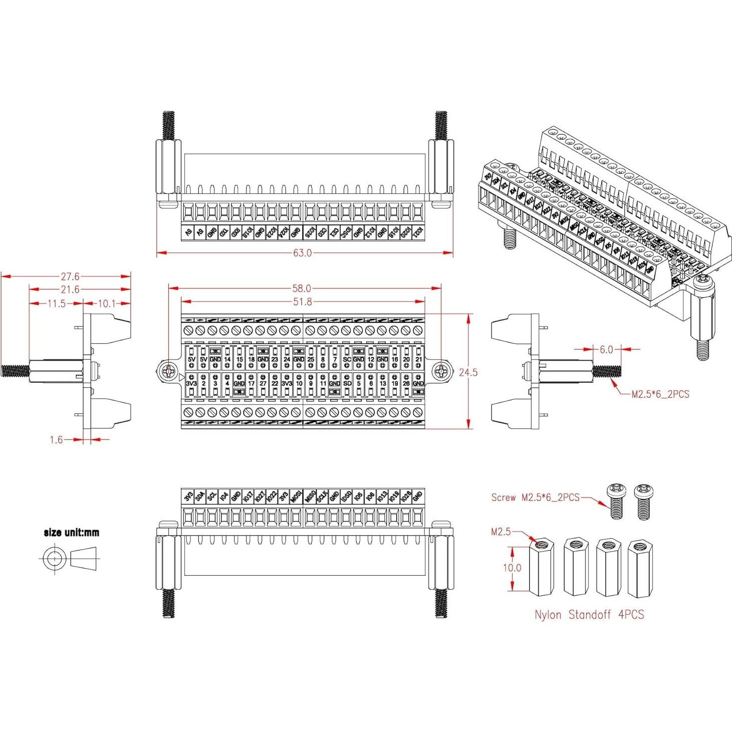 Módulo de Placa de Desglose LED GPIO para Raspberry Pi