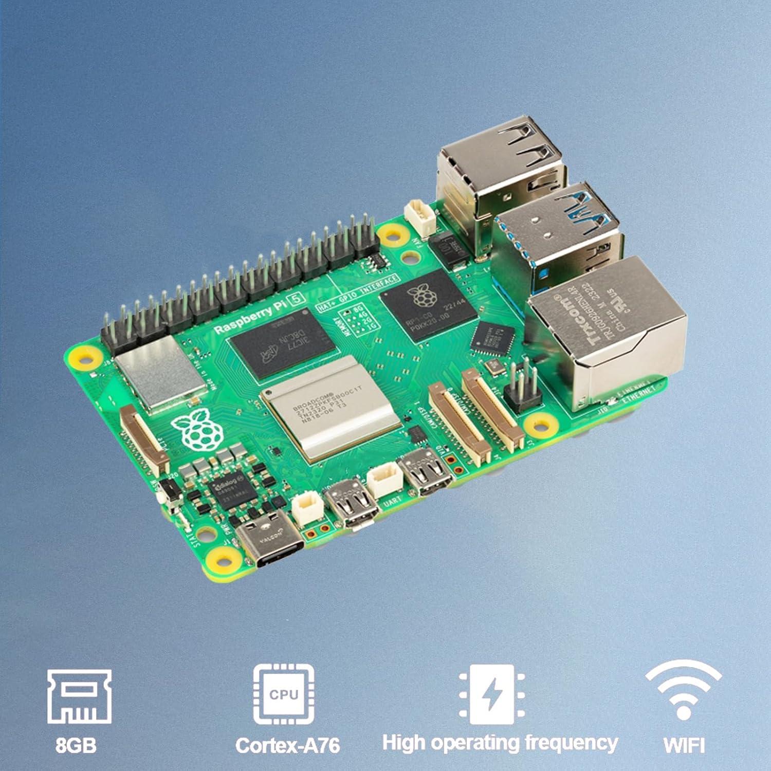 Kit Vemico Raspberry Pi 5 8GB RAM con enfriador y fuente