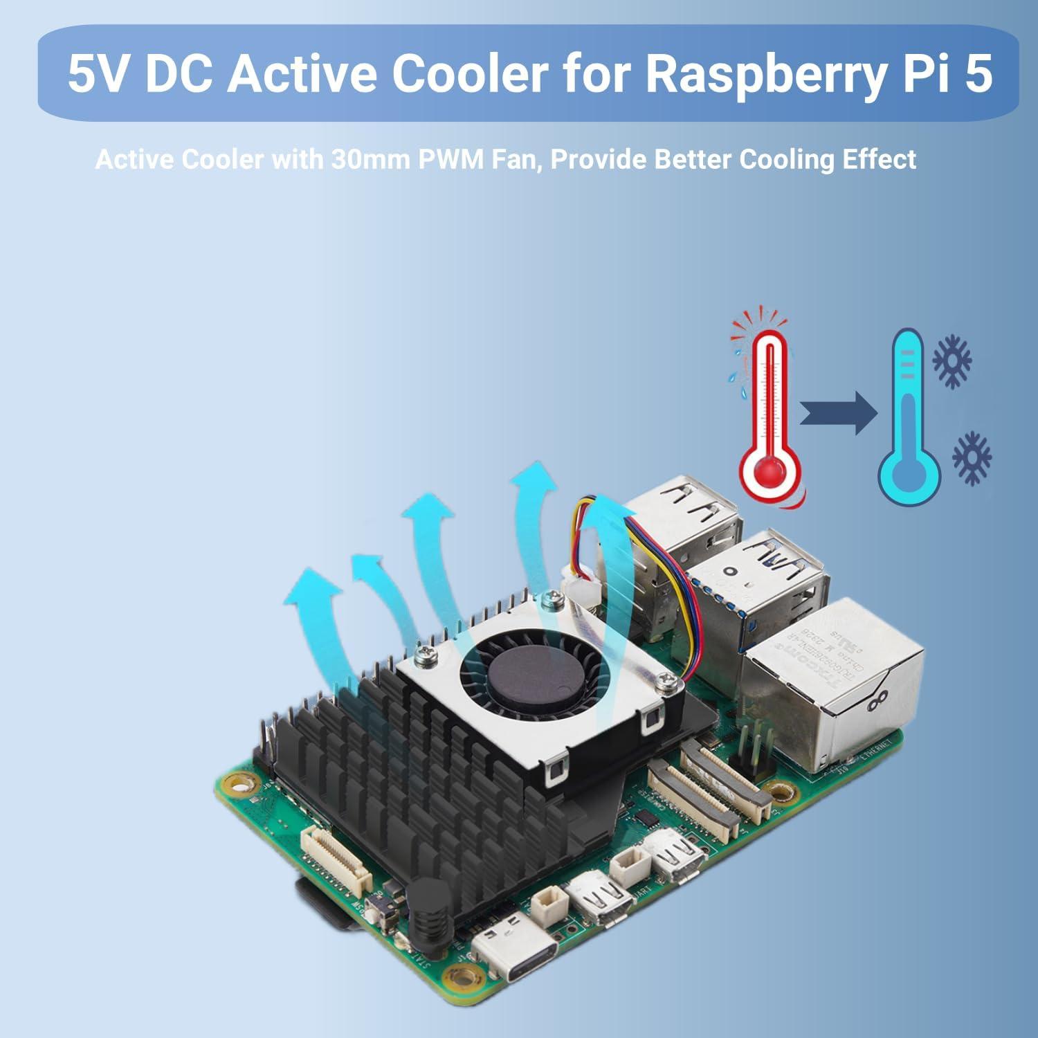 Kit Vemico Raspberry Pi 5 8GB RAM con enfriador y fuente