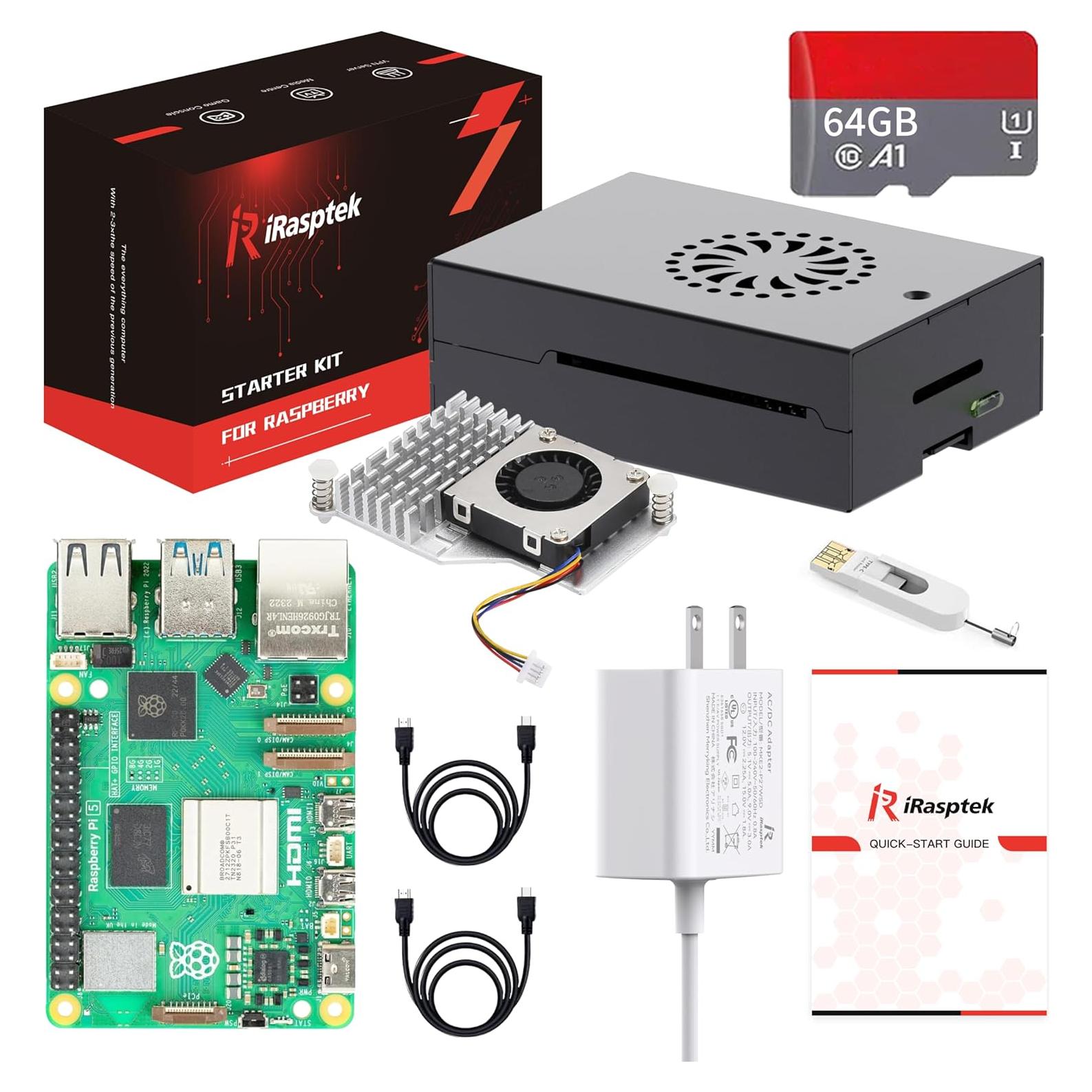 Kit de Inicio iRasptek Raspberry Pi 5 8GB 64GB OS Pre-Cargado