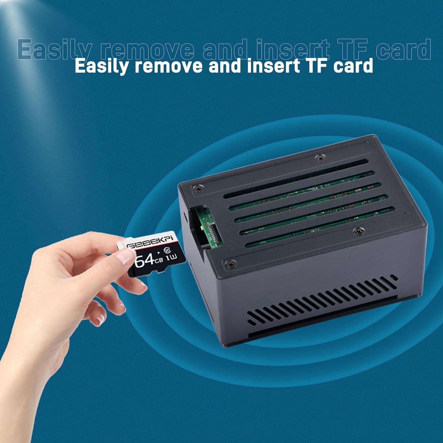 Caja de Aluminio GeeekPi para Raspberry Pi 5 con Ventilador y Disipadores