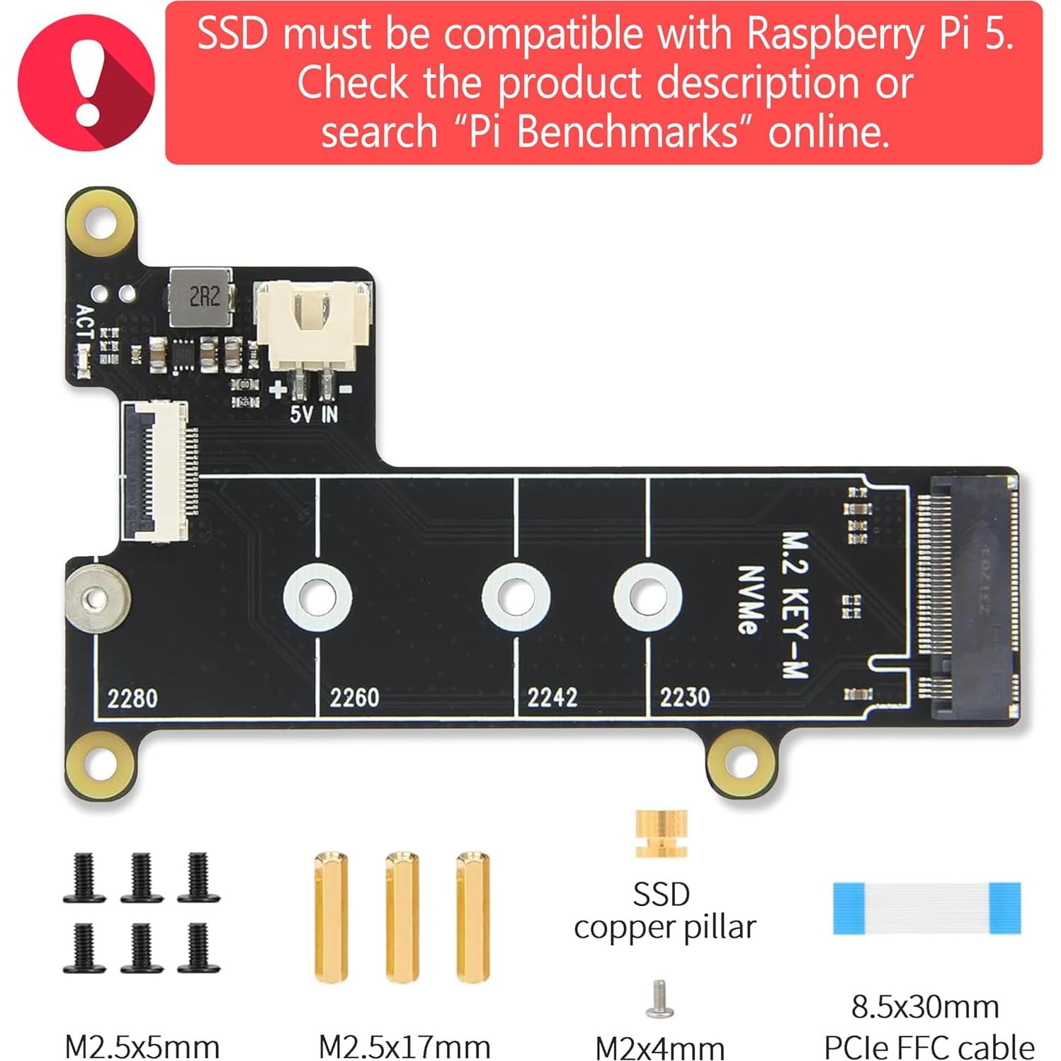 Caja Mini PC ElectroCookie para Raspberry Pi 5 con M.2 HAT