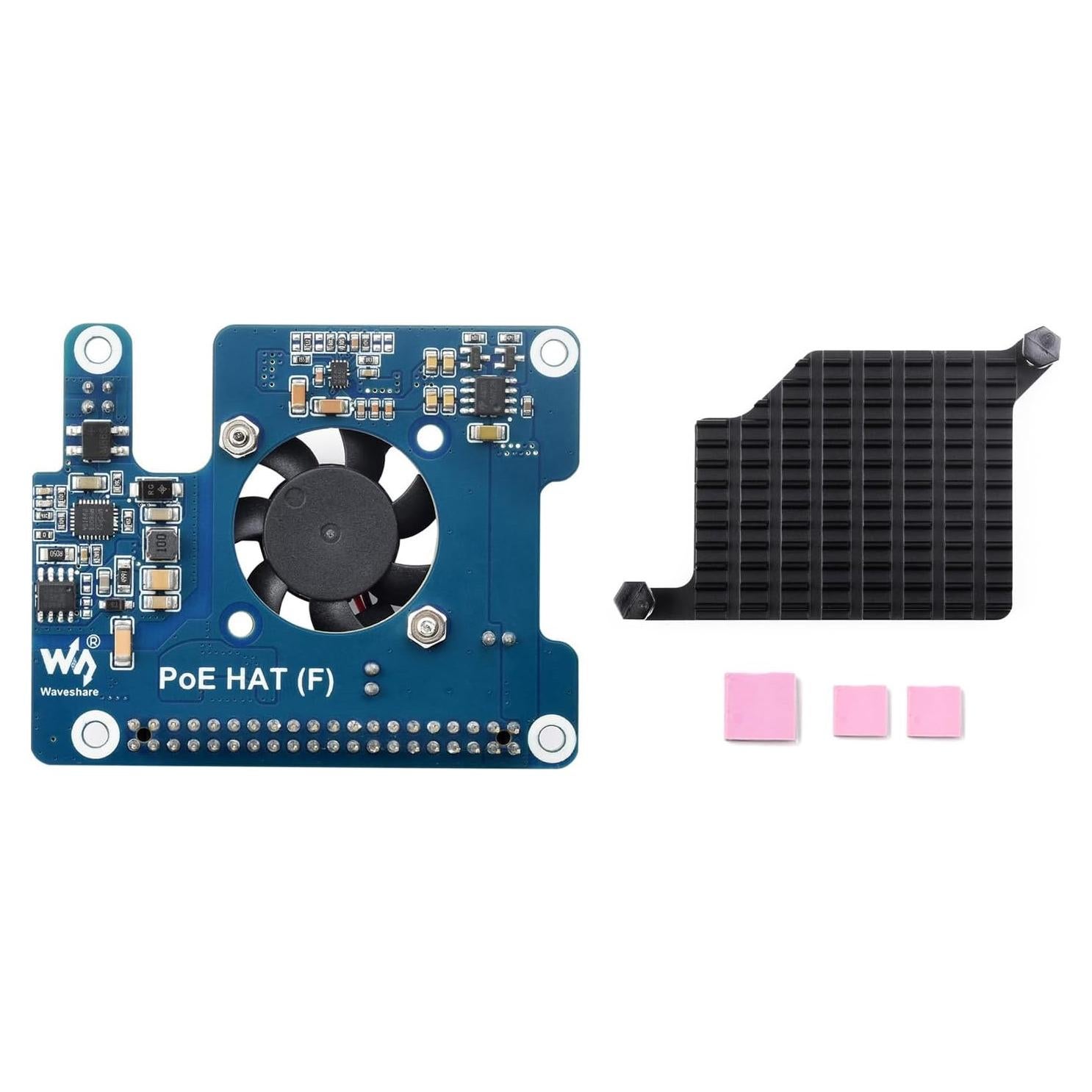 Waveshare PoE HAT para Raspberry Pi 5 con Ventilador y Disipador