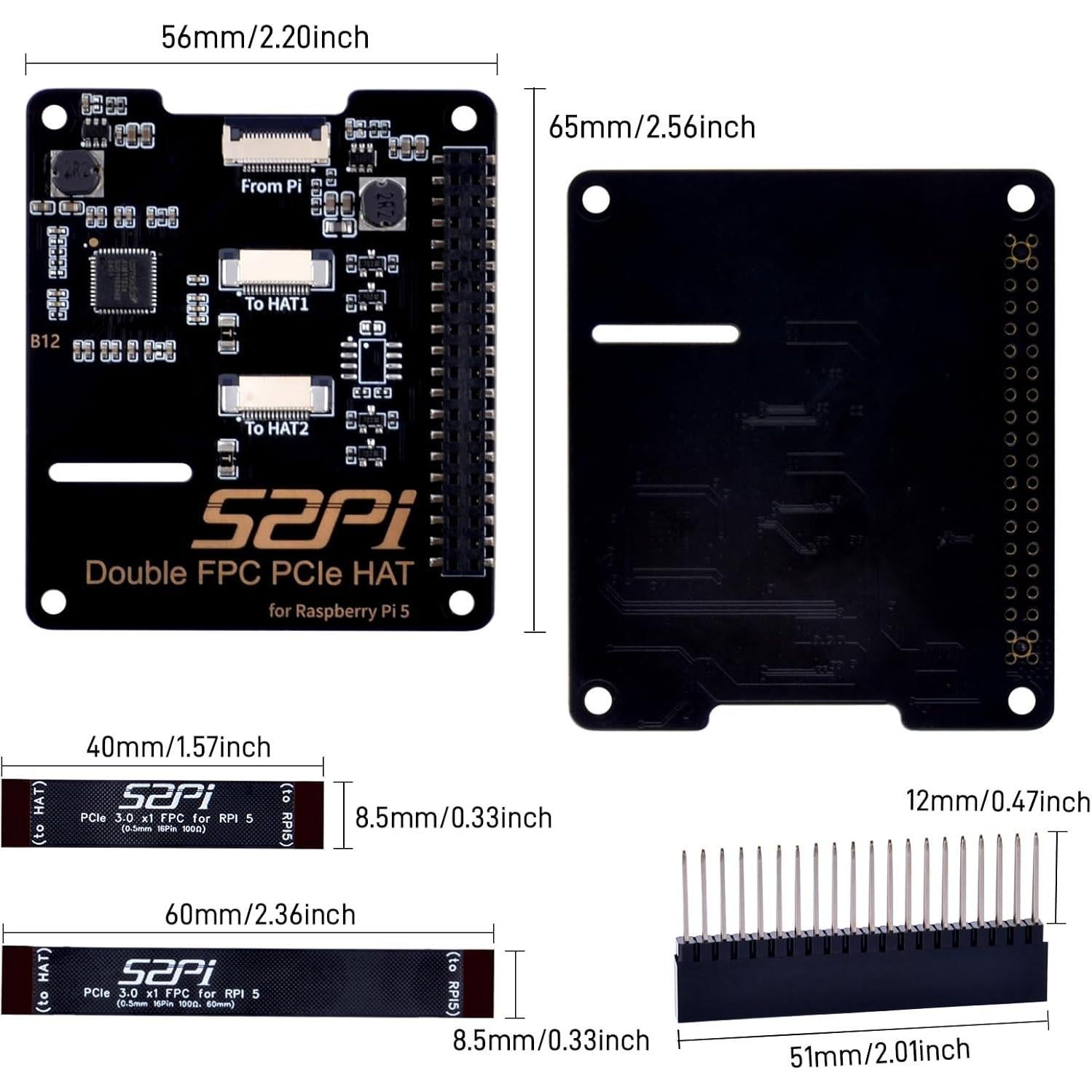 HAT GeeekPi B12 para Raspberry Pi 5 - Expansión Dual PCIe