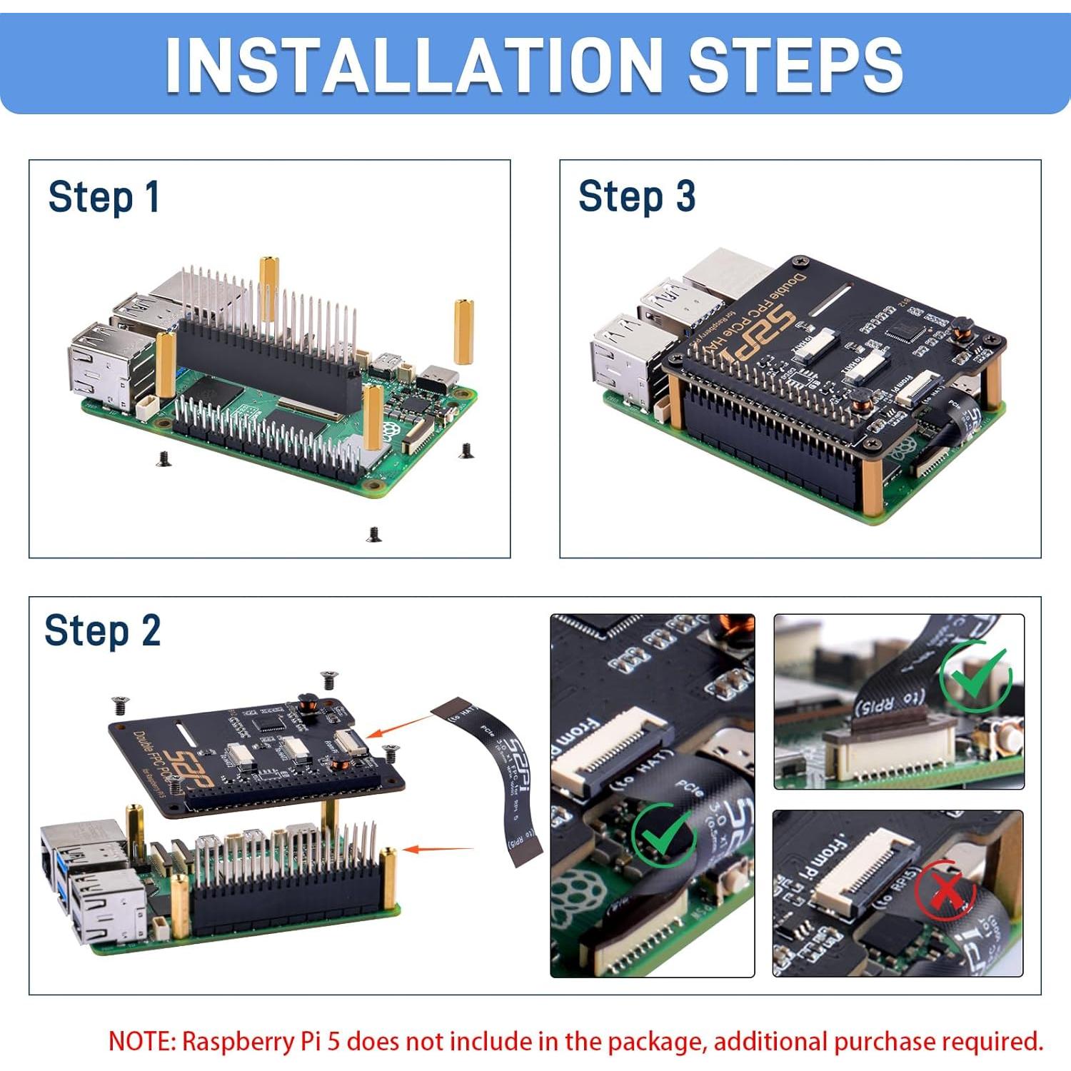 HAT GeeekPi B12 para Raspberry Pi 5 - Expansión Dual PCIe