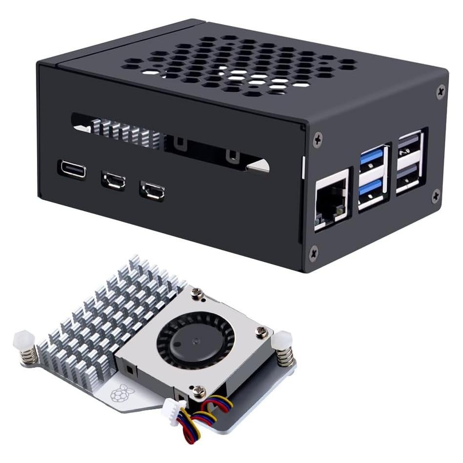 Caja de Metal GeeekPi para Raspberry Pi 5 con Enfriador Activo