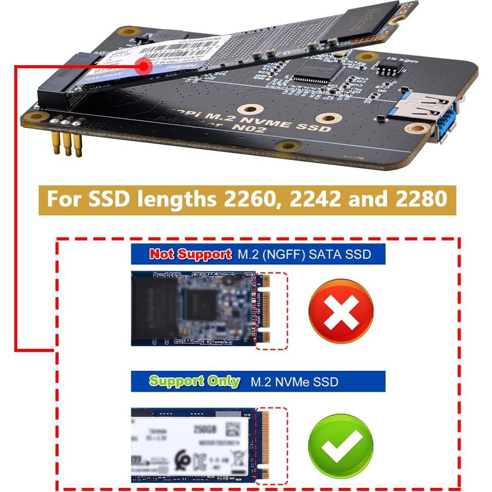 Placa Adaptadora SSD M.2 NVMe GeeekPi para Raspberry Pi 4
