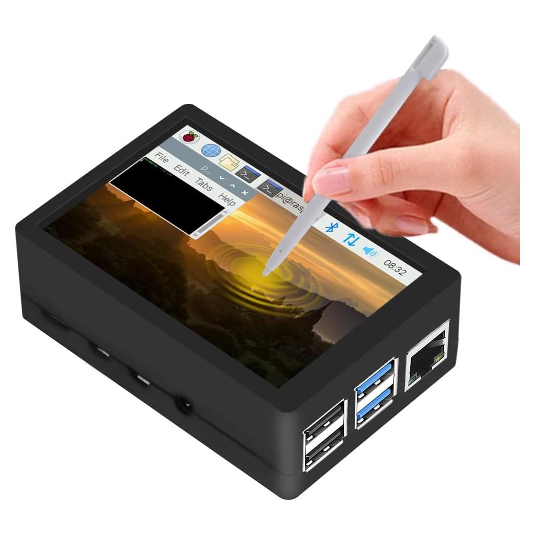 Pantalla Táctil 3.5" GeeekPi para Raspberry Pi 4B con Carcasa