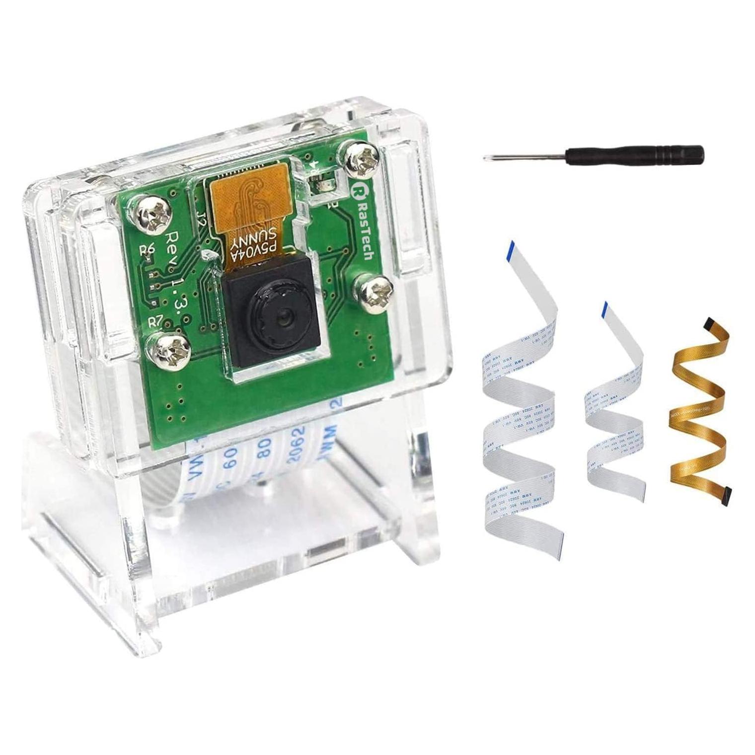 Módulo de Cámara Raspberry Pi 5MP 1080p con Soporte y Cables