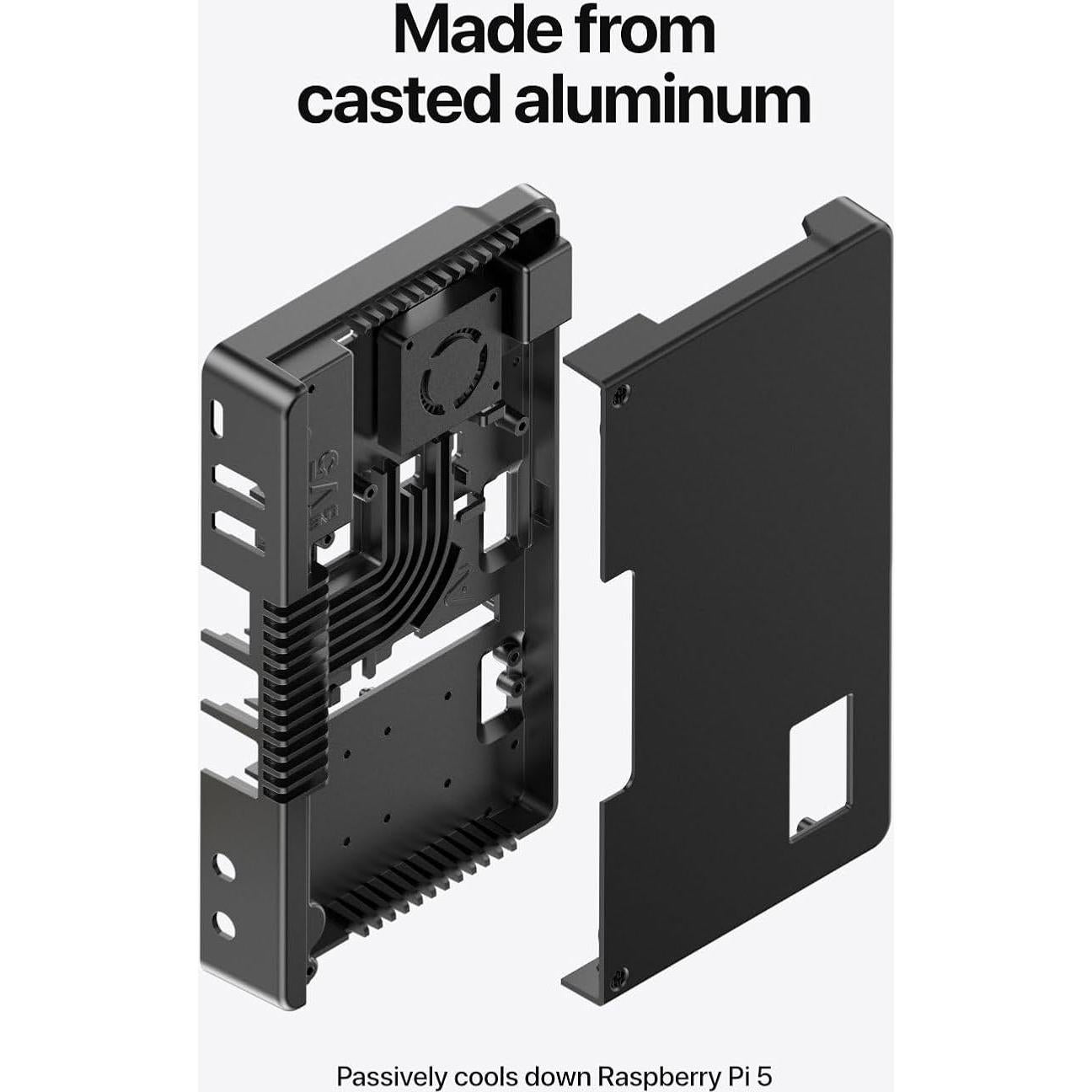Caja Argon ONE V5 para Raspberry Pi 5 Aluminio Doble HDMI
