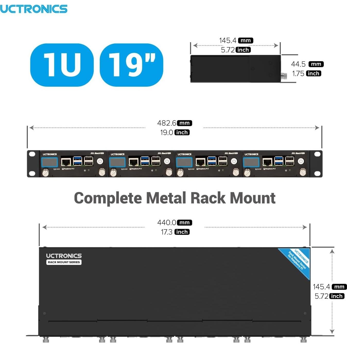 Rack NVMe UCTRONICS para Raspberry Pi 5 con 4 SSD M.2