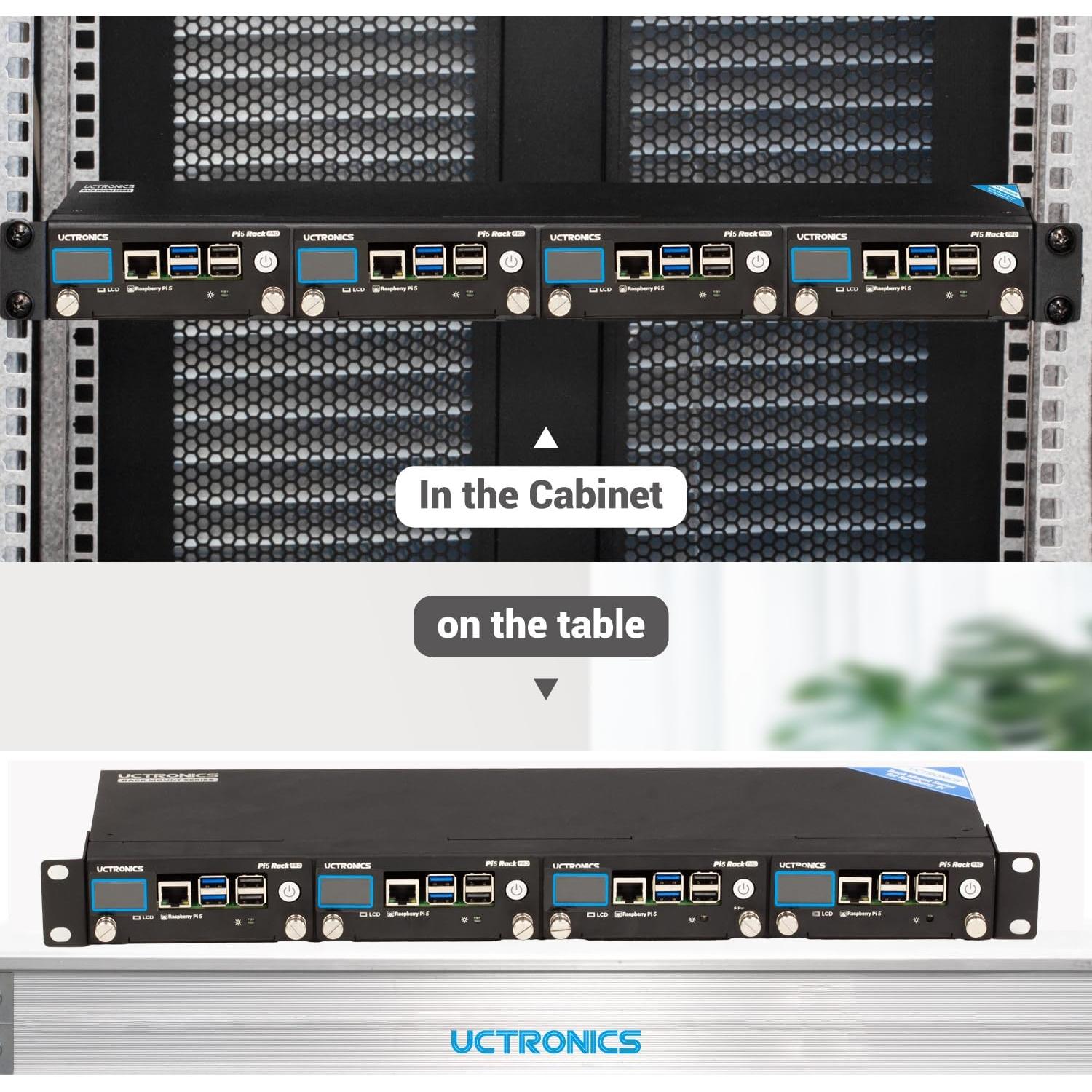 Rack NVMe UCTRONICS para Raspberry Pi 5 con 4 SSD M.2