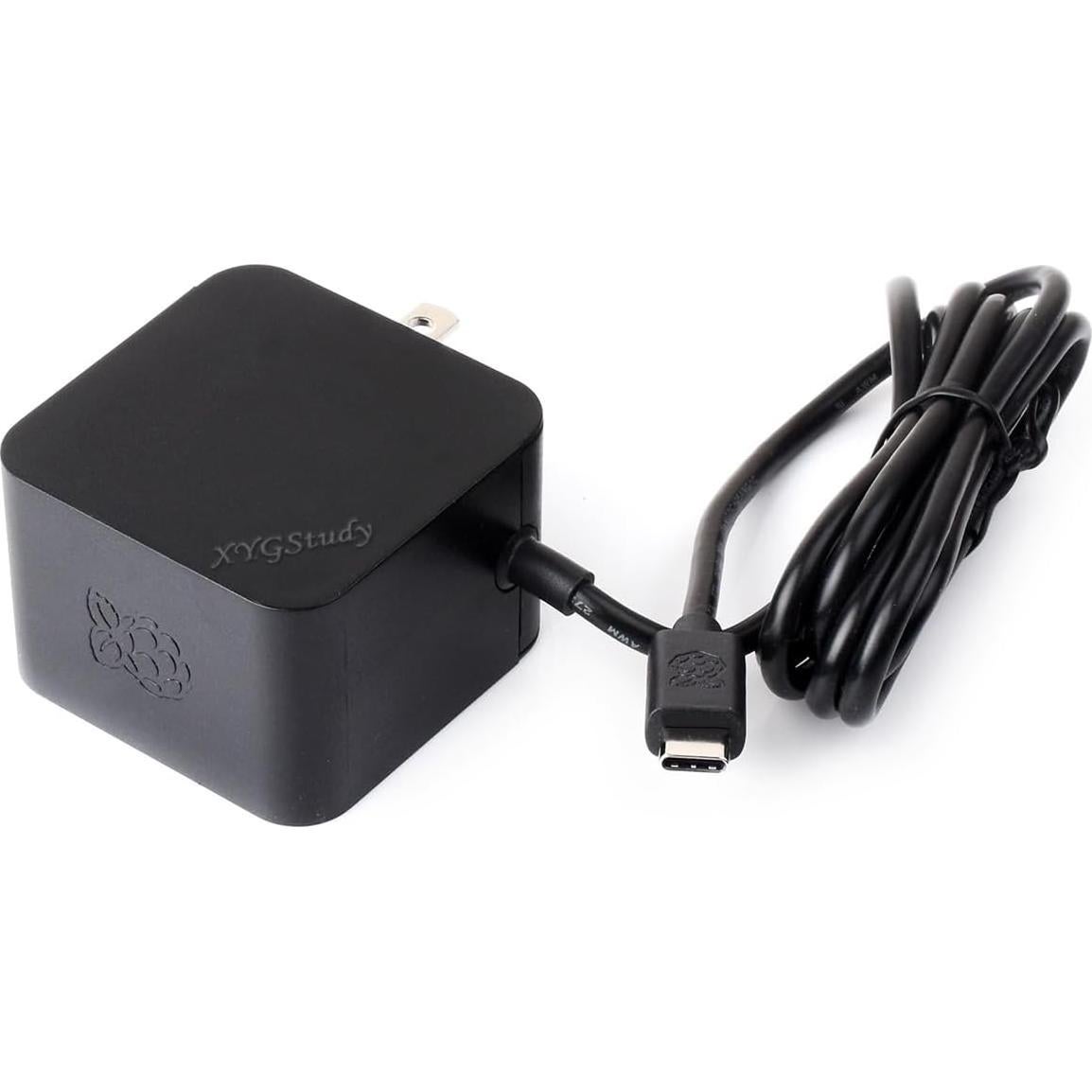 Official 27W USB-C Power Supply for Raspberry Pi 5, 5.1V/5A, 9V/3A, 12V/2.25A, 15V/1.8A, Black US