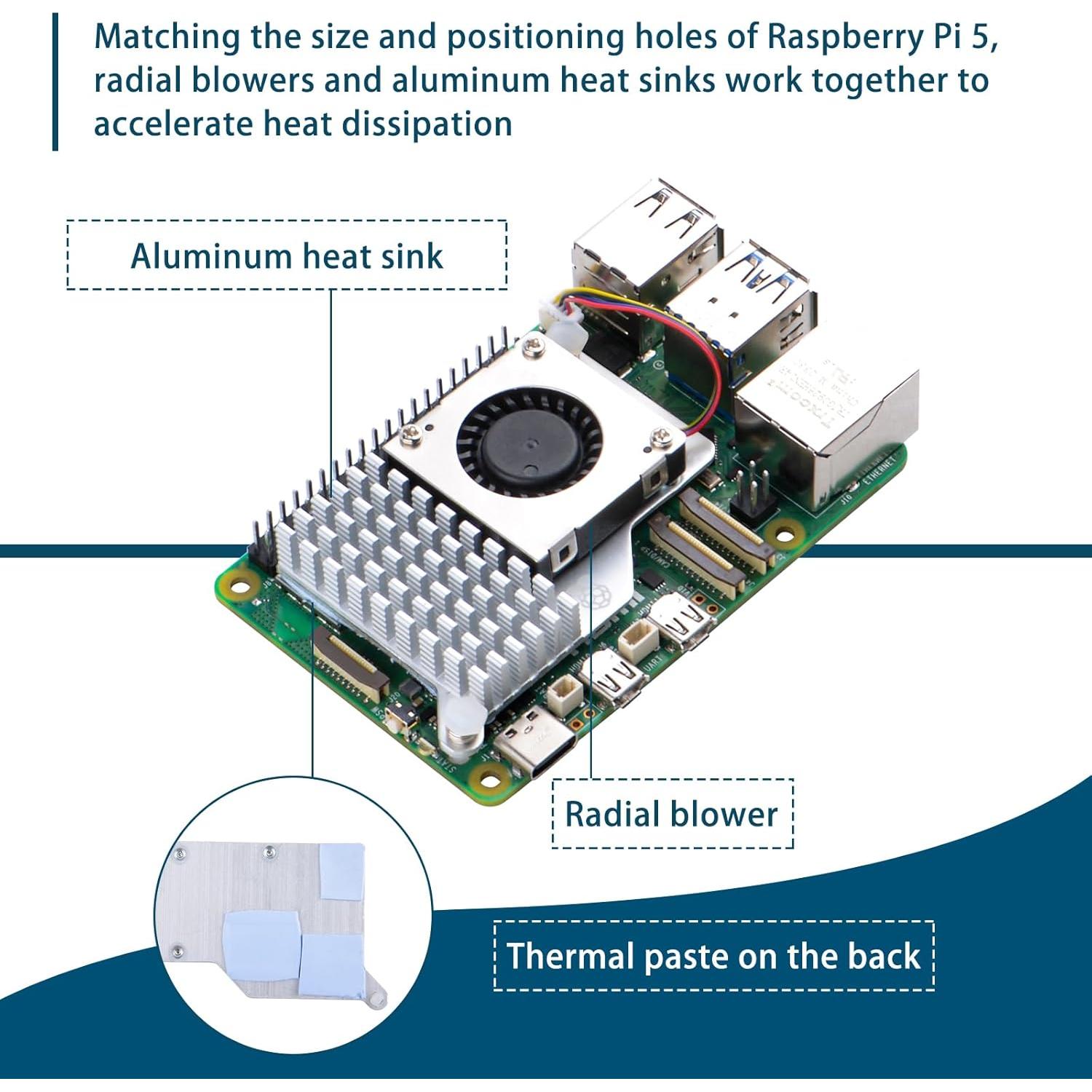 Caja de Metal GeeekPi para Raspberry Pi 5 con Enfriador y Fuente 27W