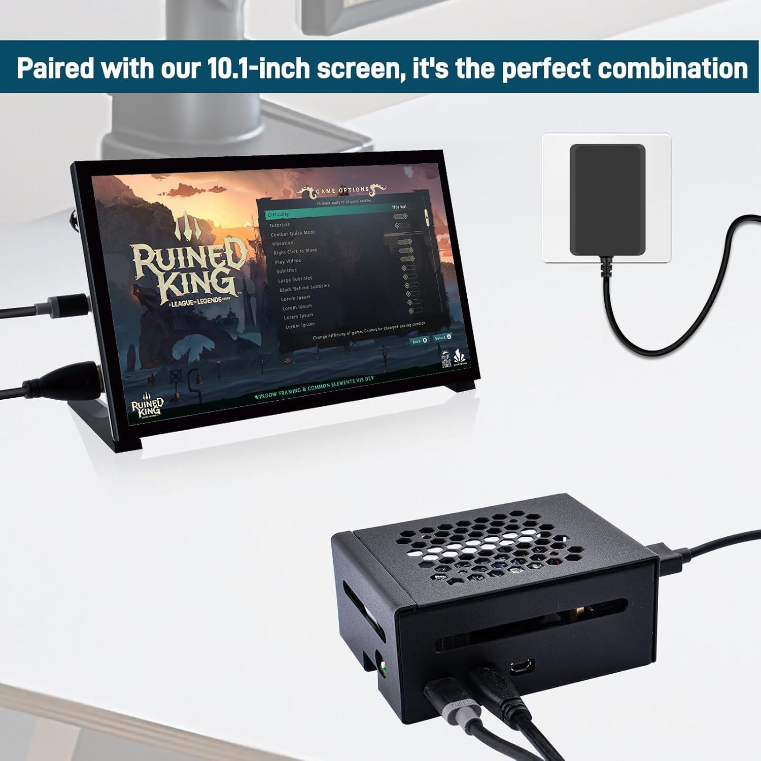 Caja de Metal GeeekPi para Raspberry Pi 5 con Enfriador y Fuente 27W