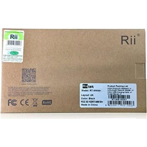 Teclado Inalámbrico Rii Mini 2.4GHz QWERTY con Touchpad LED