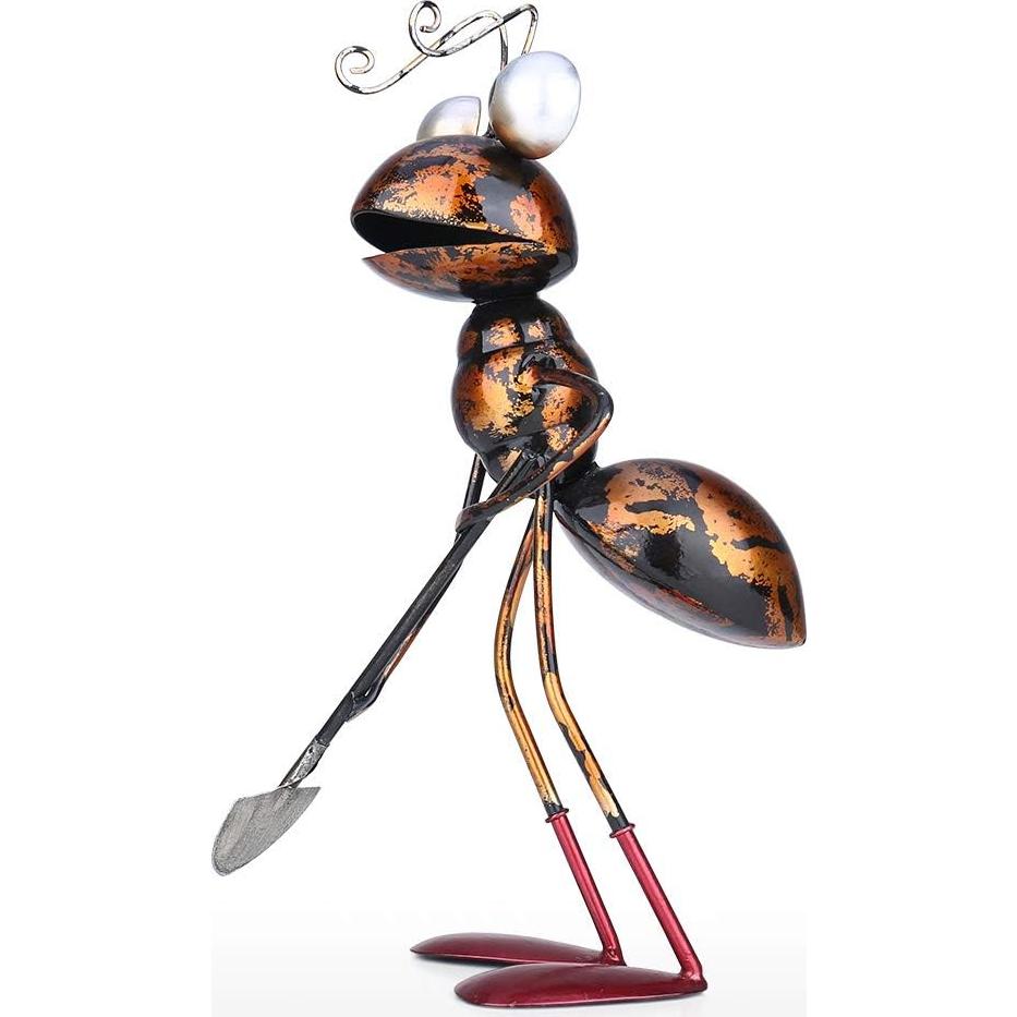 Escultura de Jardín Hormiga Tooarts con Balde y Pala