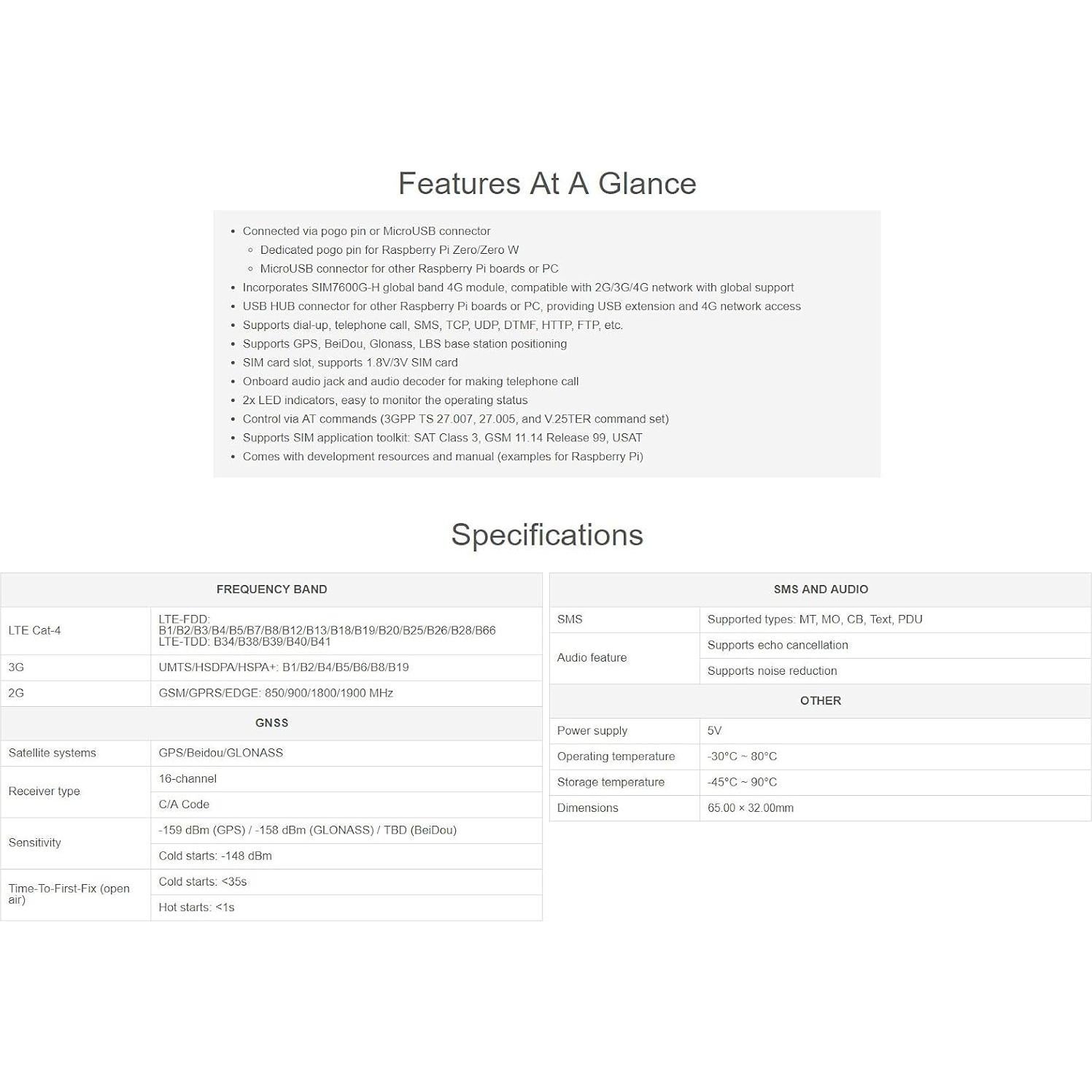 Módulo 4G Waveshare SIM7600G-H HAT para Raspberry Pi