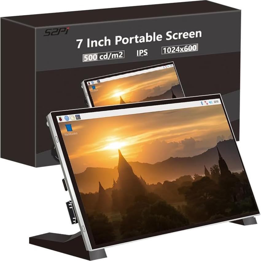 Pantalla LCD 7" GeeekPi 1024x600 HDMI para Raspberry Pi