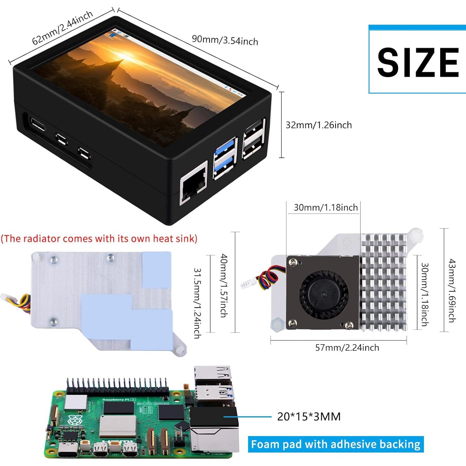 Pantalla Táctil HDMI 3.5" GeeekPi para Raspberry Pi 5