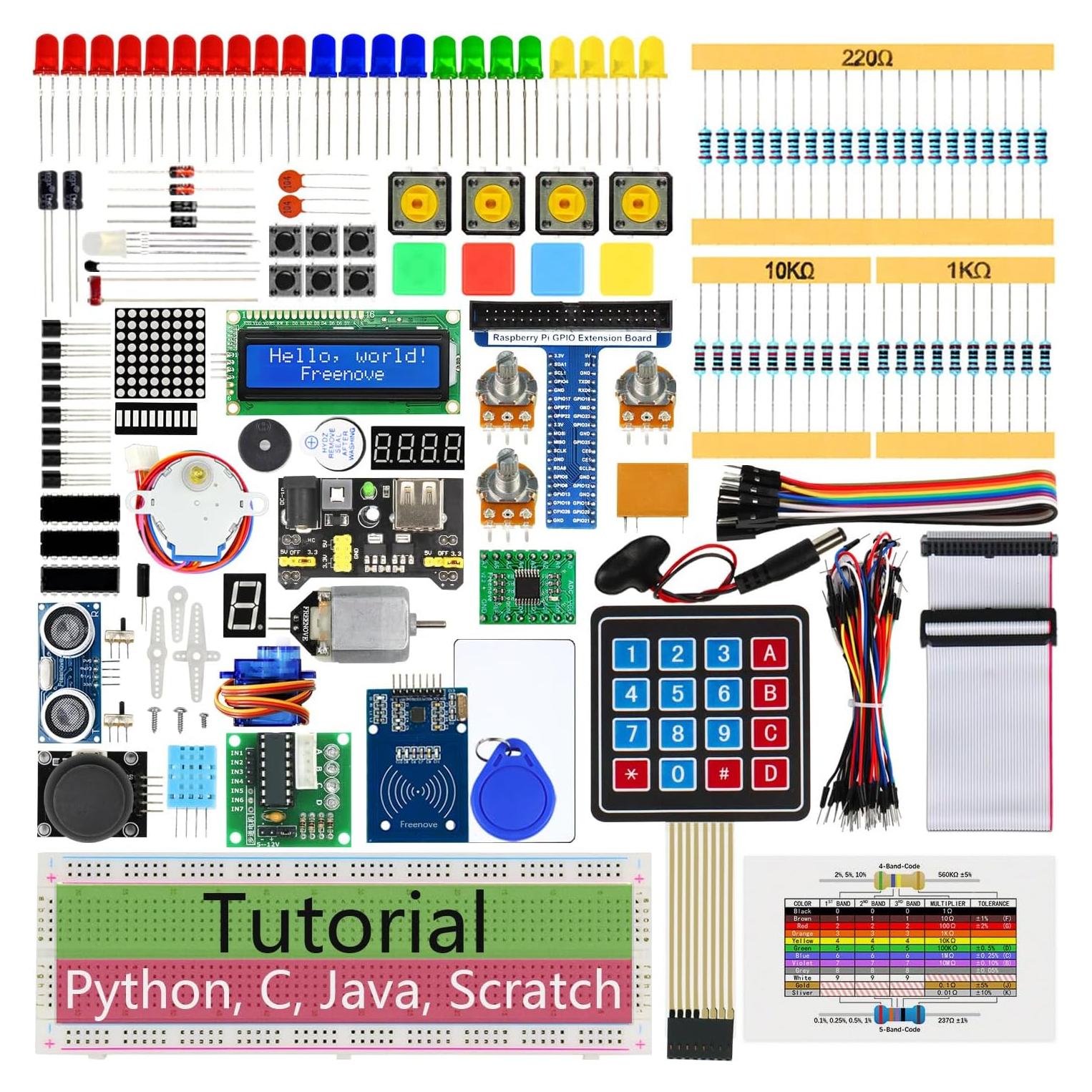 Kit de Inicio RFID Freenove para Raspberry Pi 5/4/3, 122 Proyectos