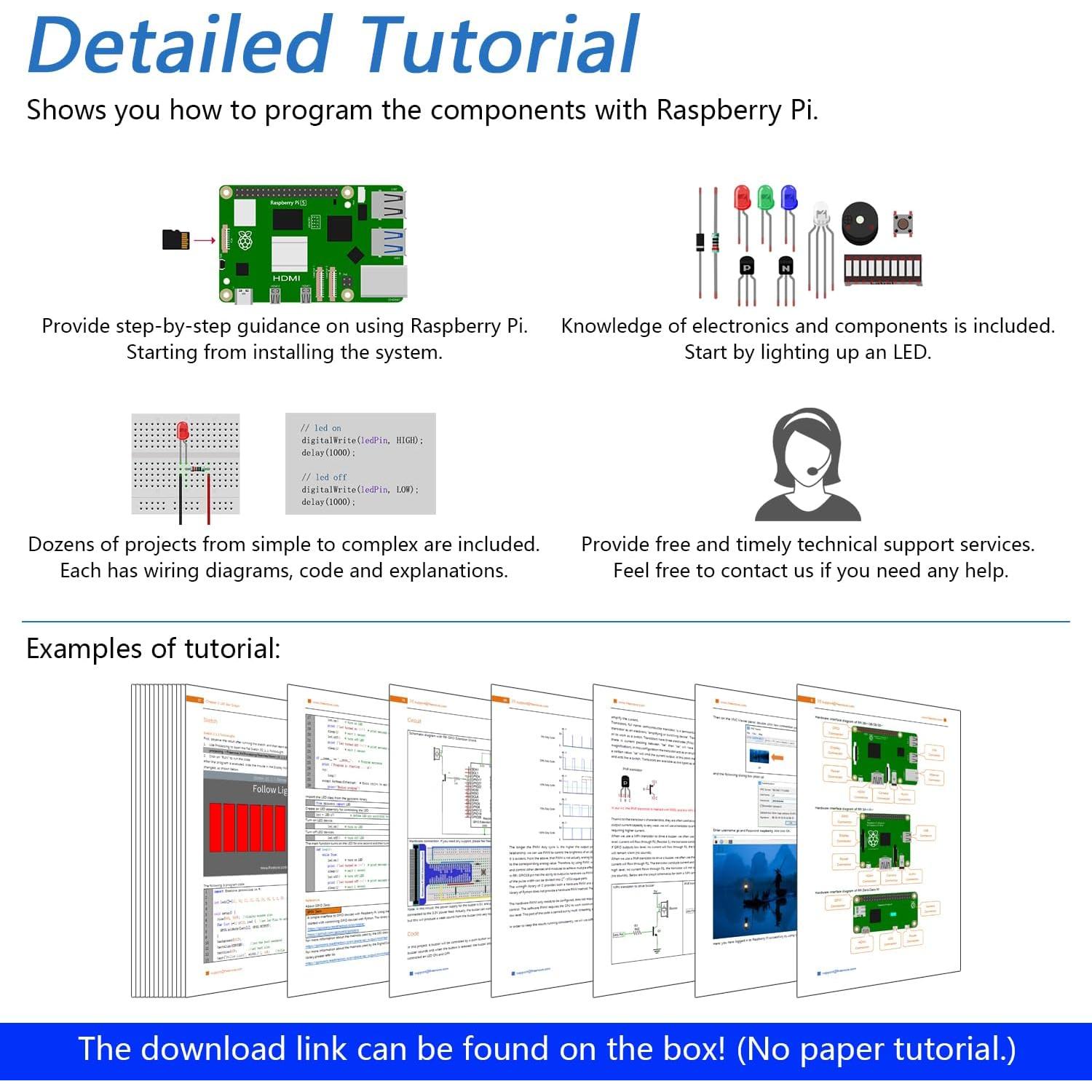 Kit de Inicio RFID Freenove para Raspberry Pi 5/4/3, 122 Proyectos