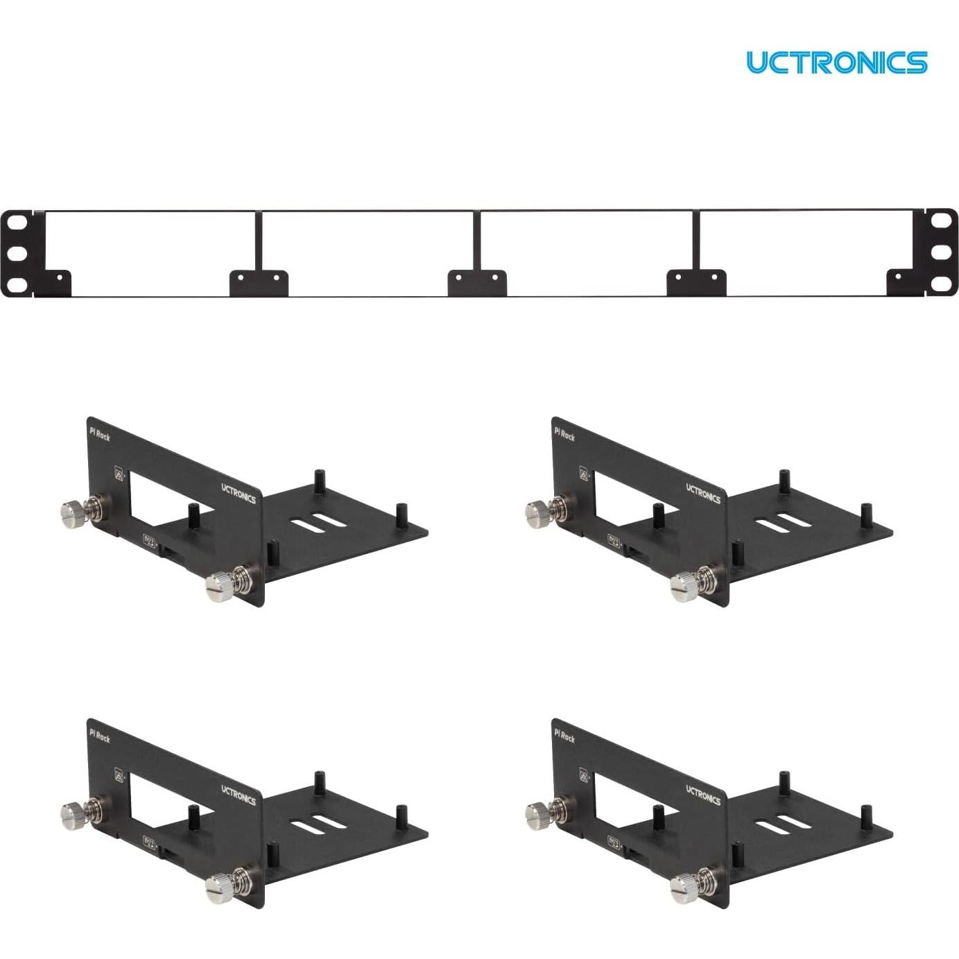 Soporte Rack 1U UCTRONICS para 4 Raspberry Pi - Extraíble