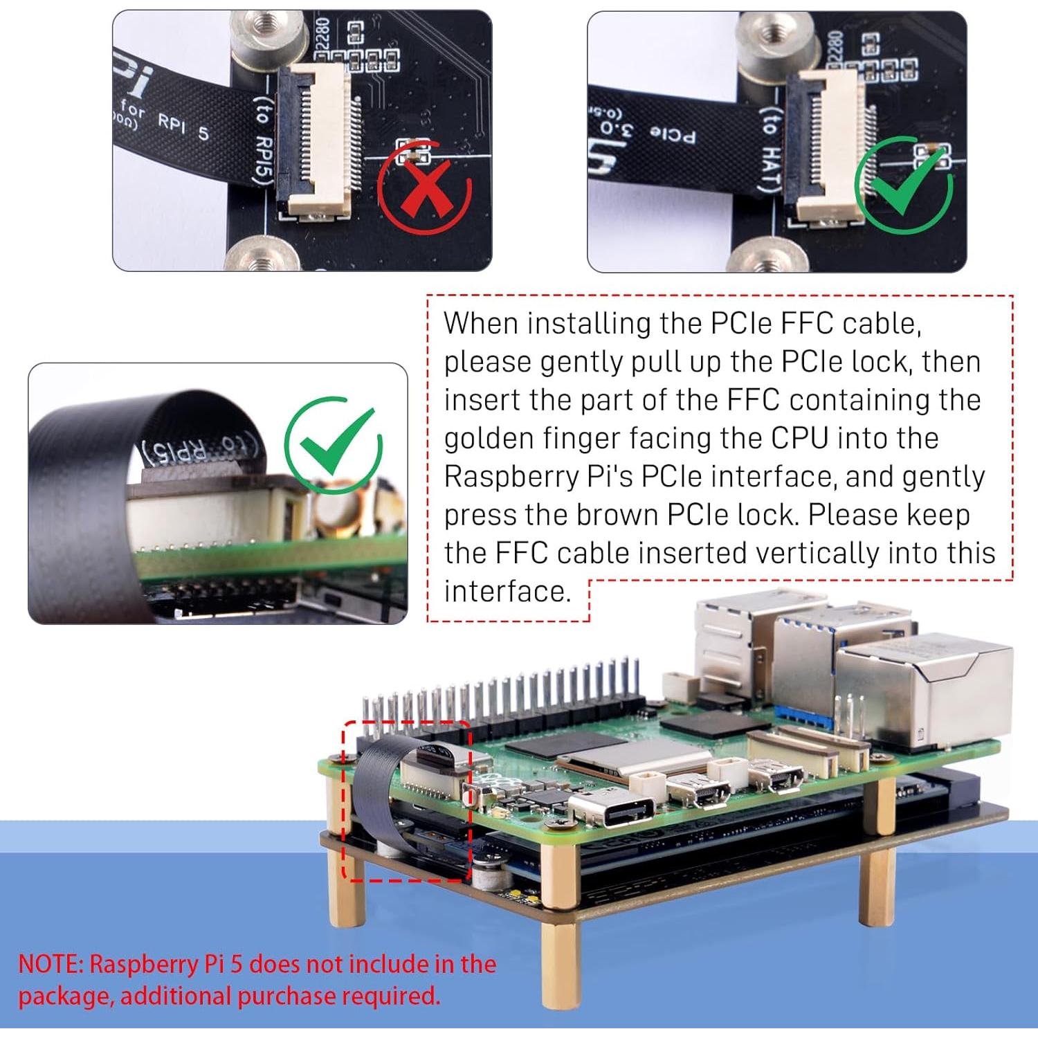 GeeekPi N21 Doble M.2 HAT PCIe para Raspberry Pi 5