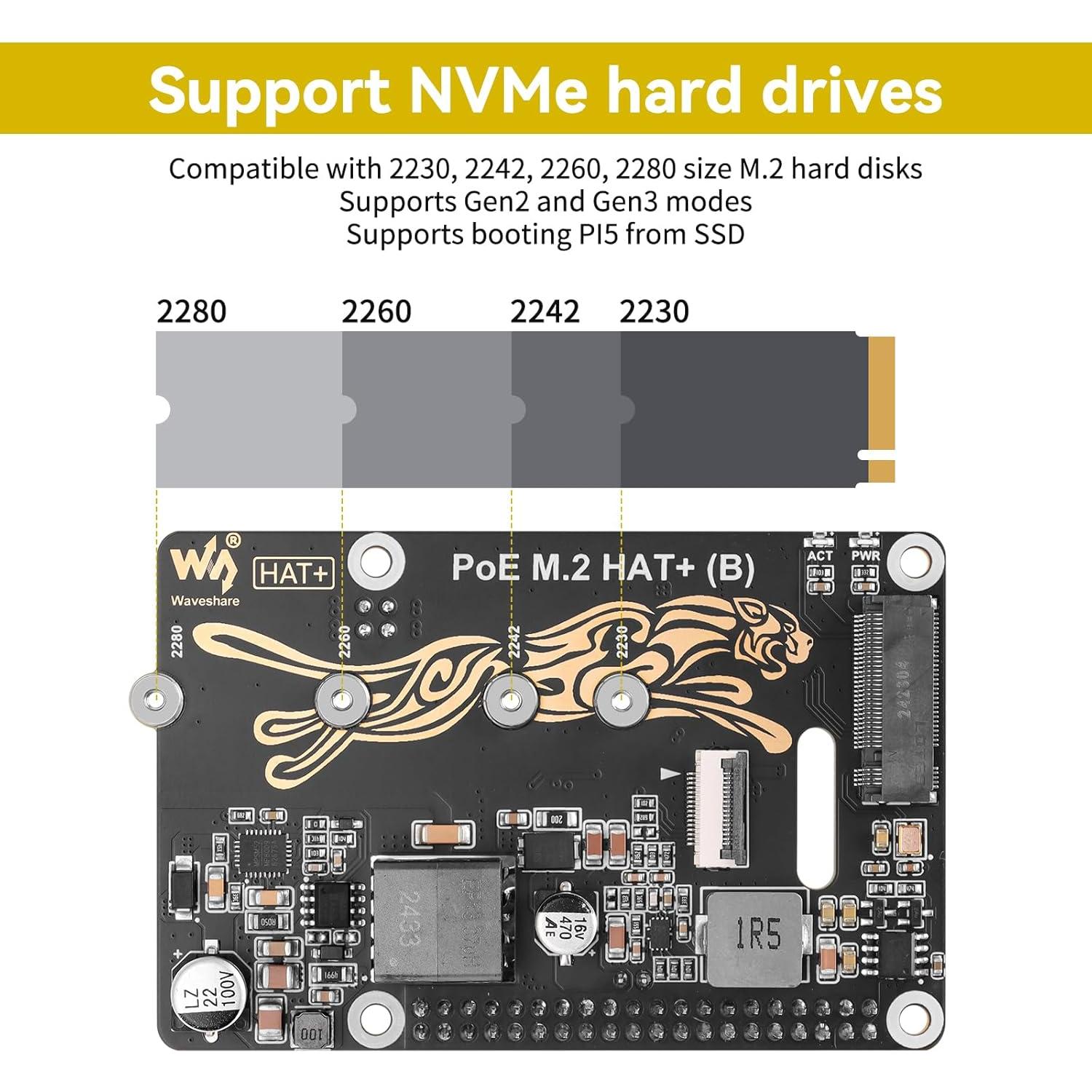 Tarjeta de expansión PCIe M.2 NVMe YELUFT con PoE y enfriador