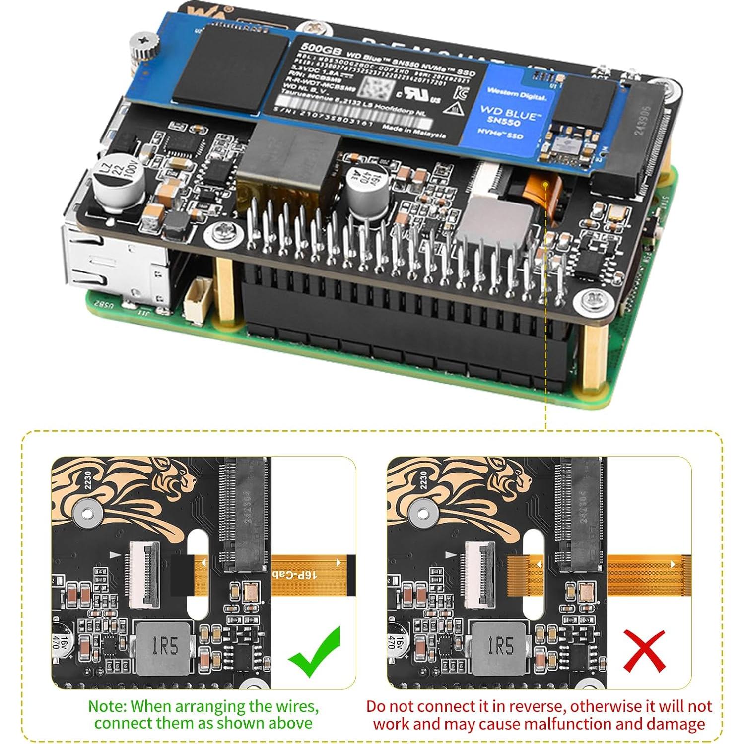 Tarjeta de expansión PCIe M.2 NVMe YELUFT con PoE y enfriador